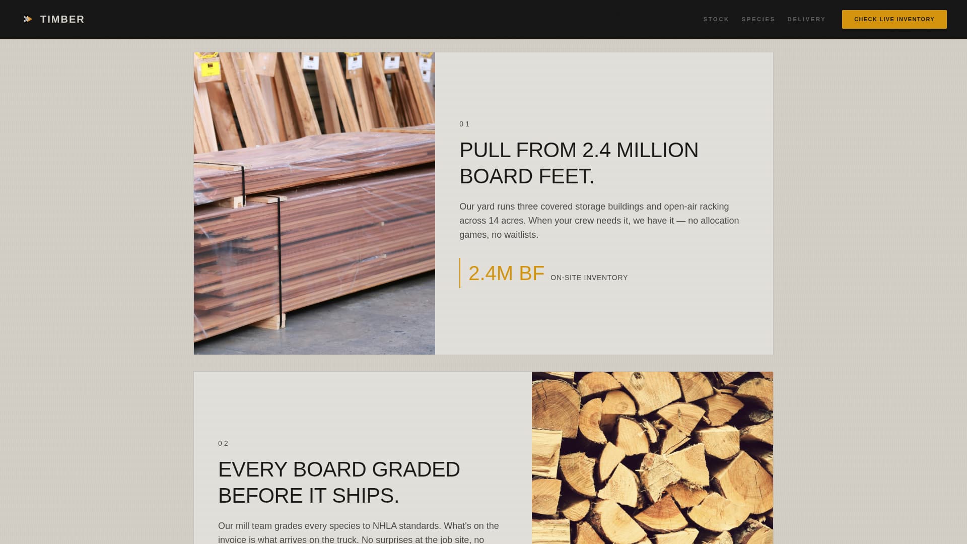 Wood Products & Professional Website Template