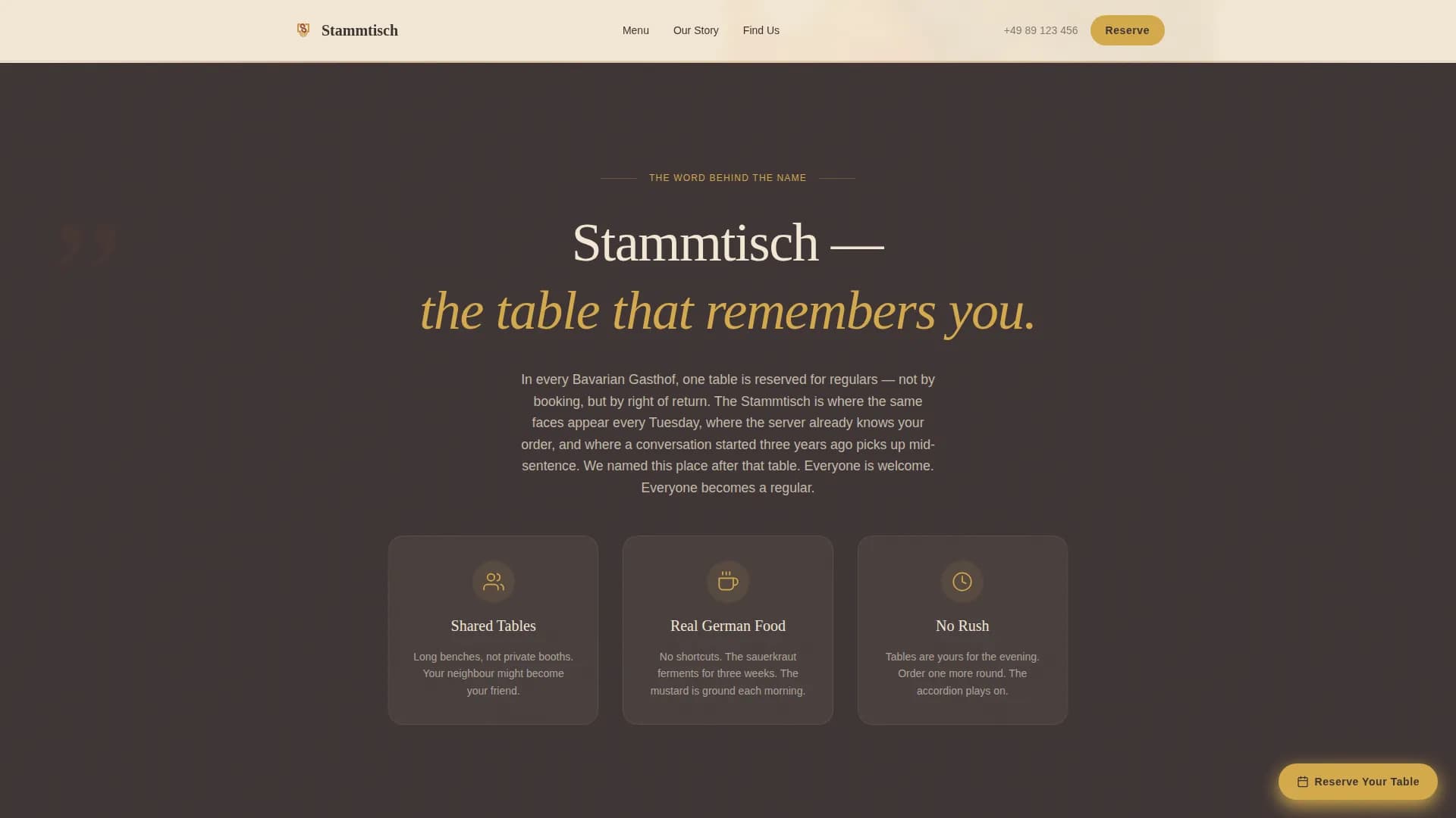 Stammtisch - Rustic German Dining Landing Page Template