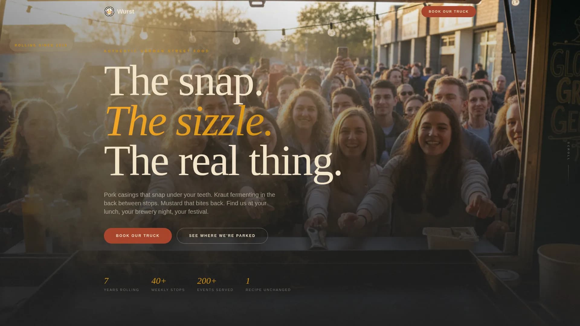 Wurst — German Food Truck Landing Page Template