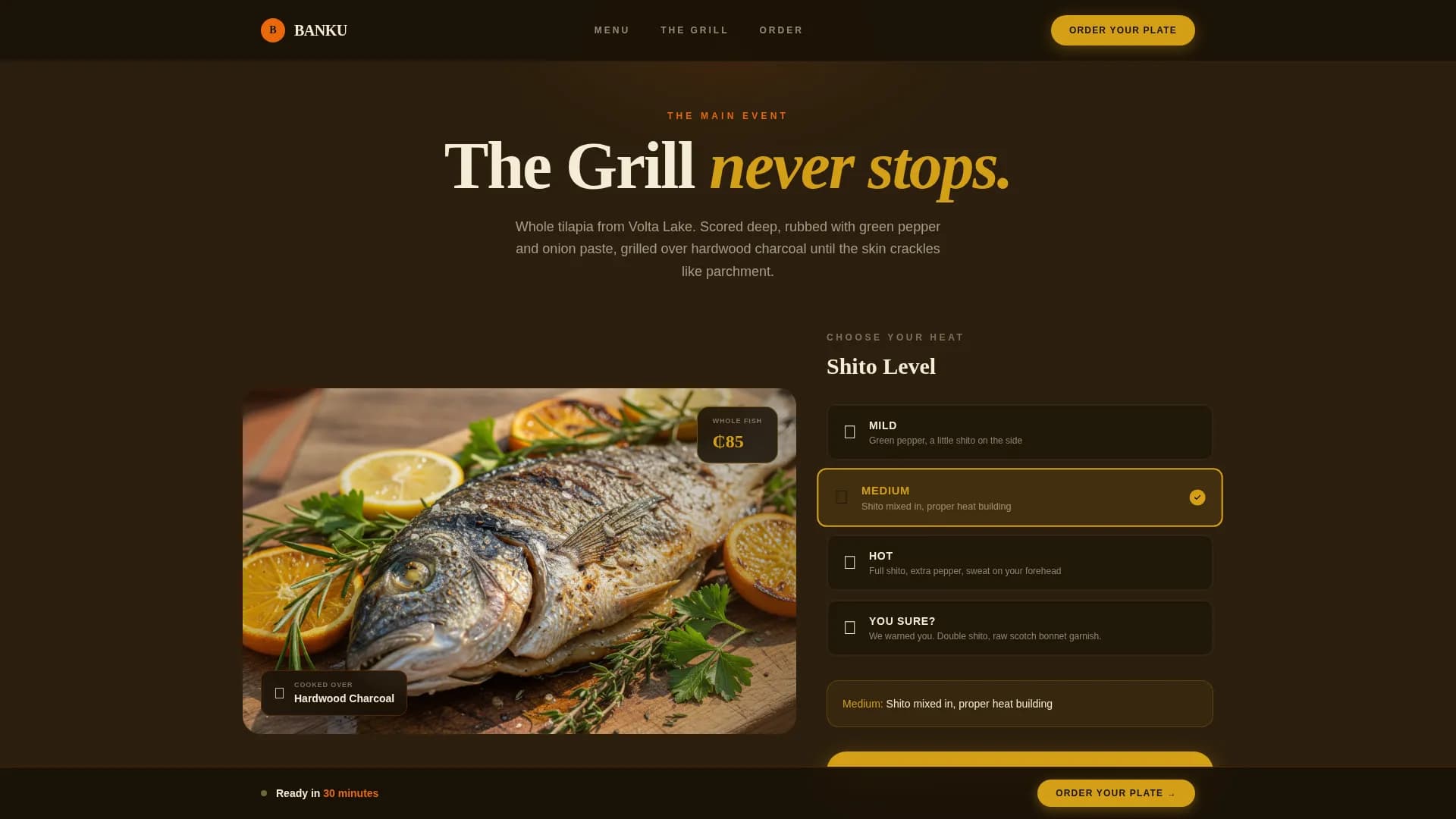 African Cuisine & Dining Professional Website Template