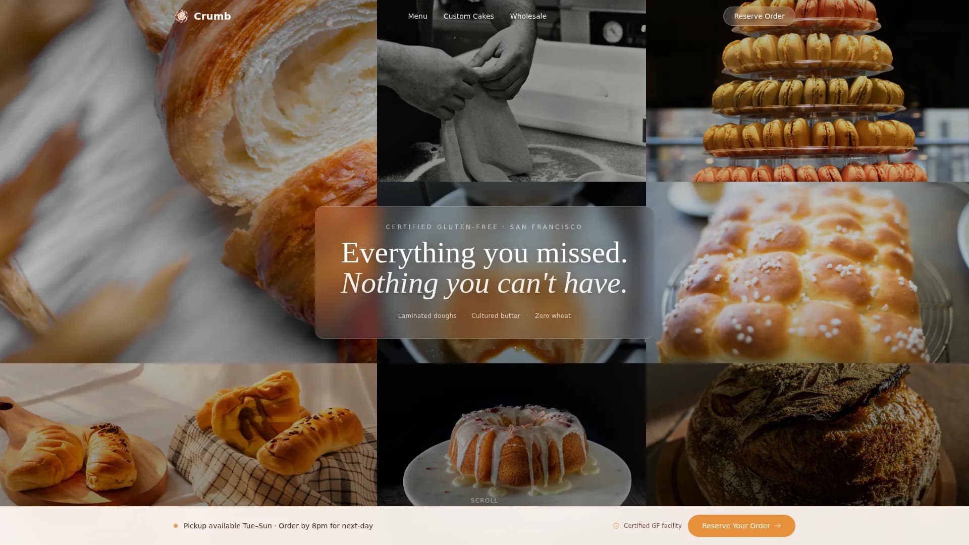 Rise — Artisan Sourdough Bakery Landing Page Template