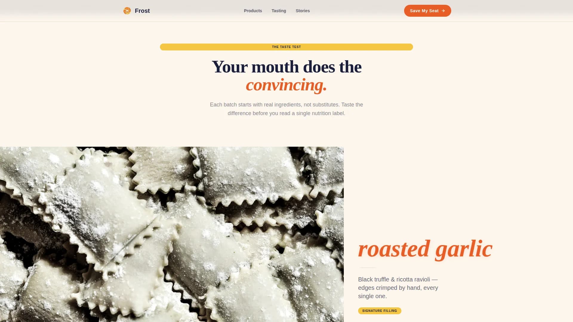 Frost — Gluten-Free Frozen Landing Page Template