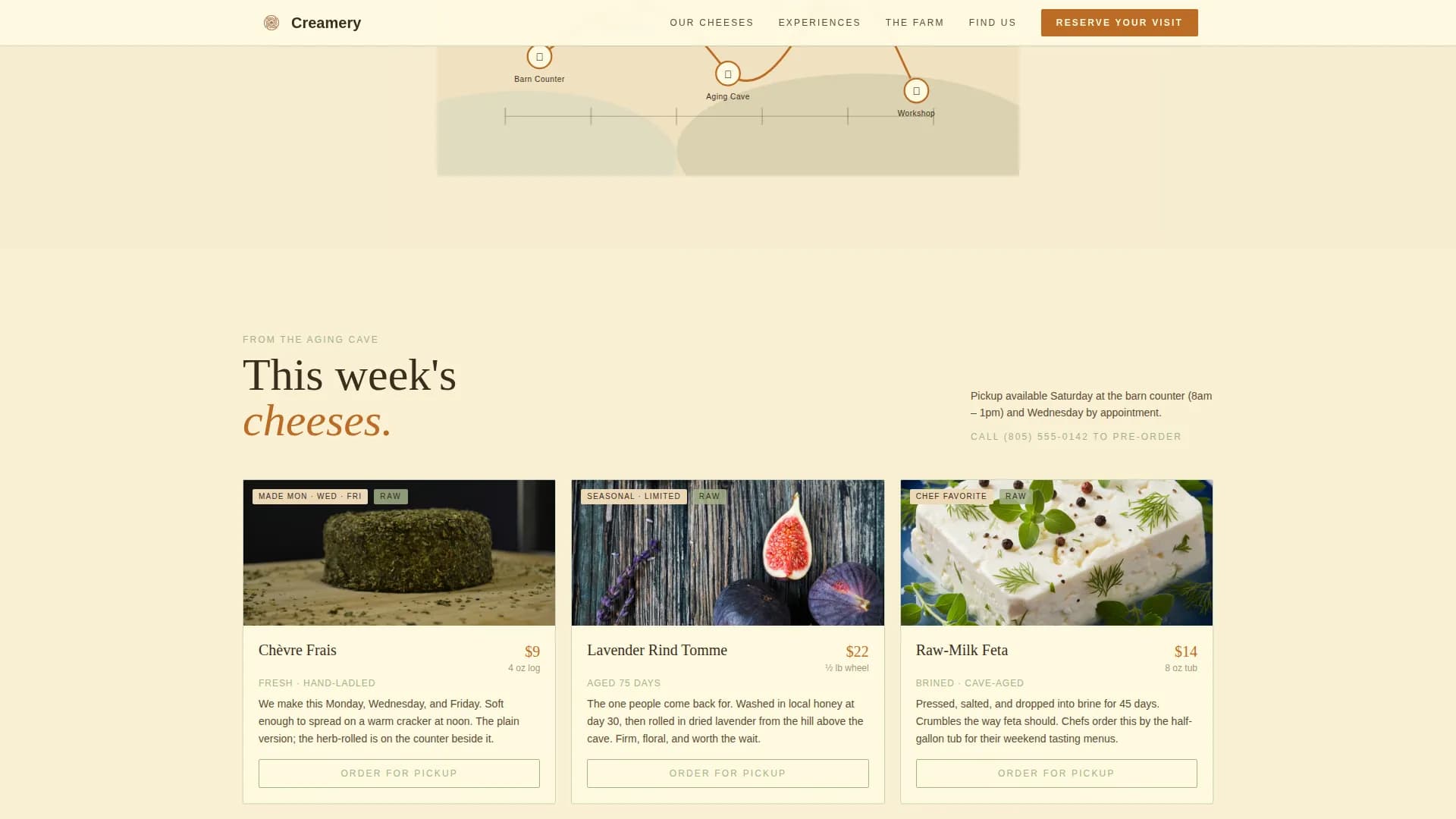 Dairy & Cheese Booking Website Template