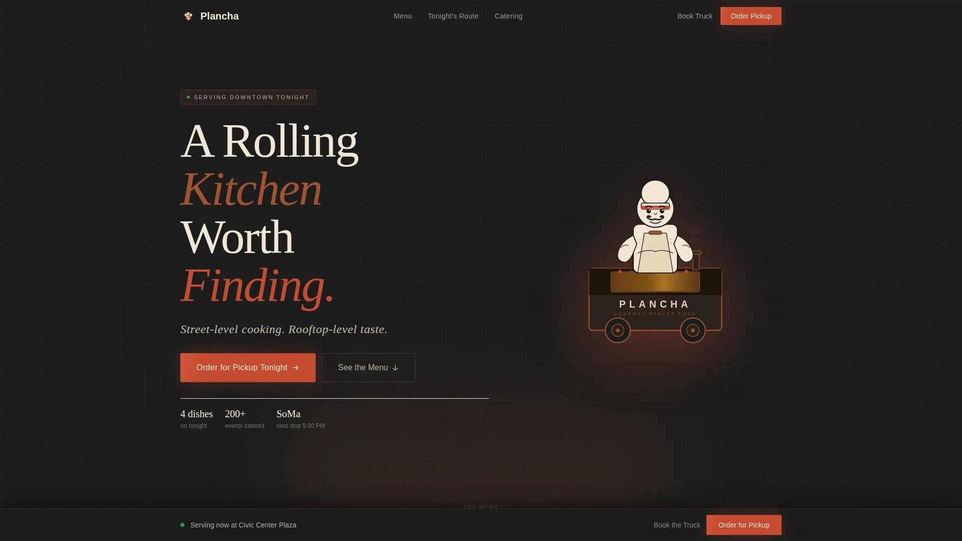 Food Truck & Mobile Kitchen Booking Website Template