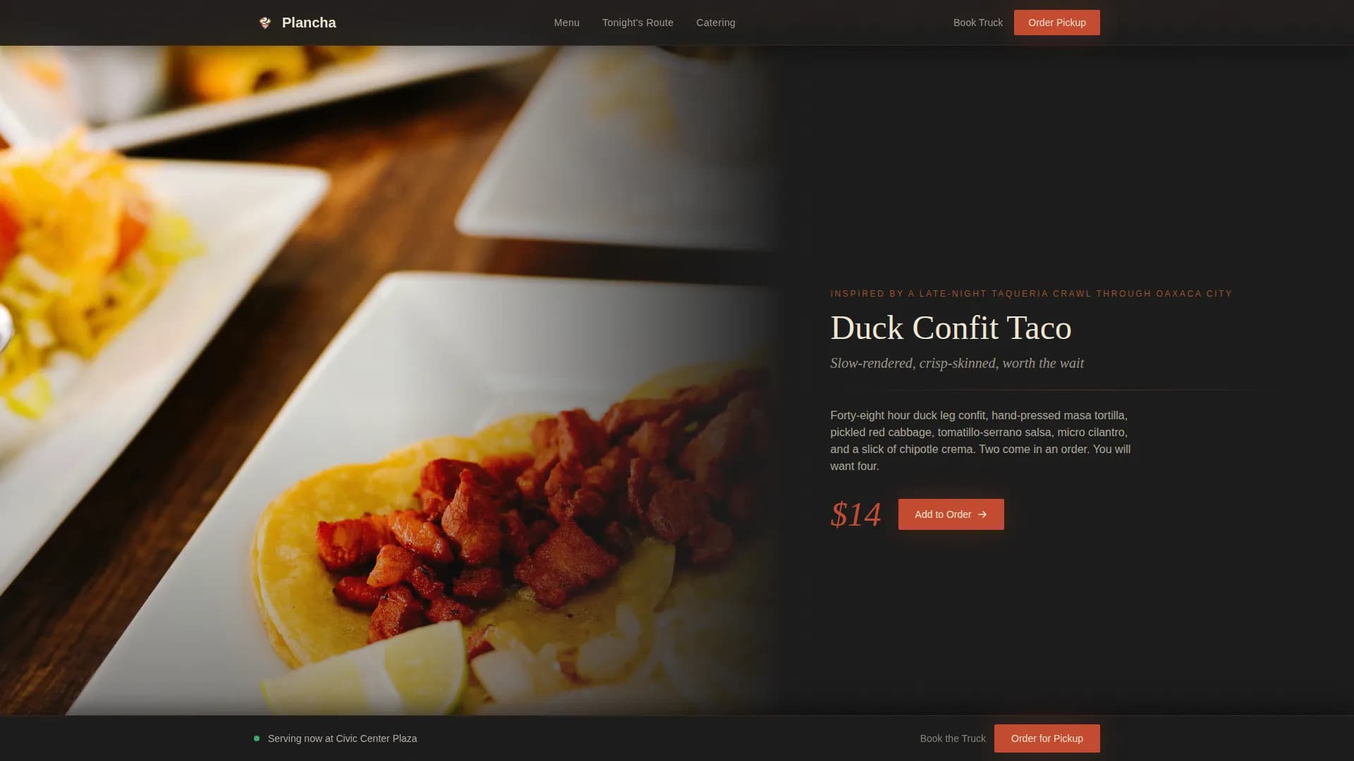 Food Truck & Mobile Kitchen Booking Website Template