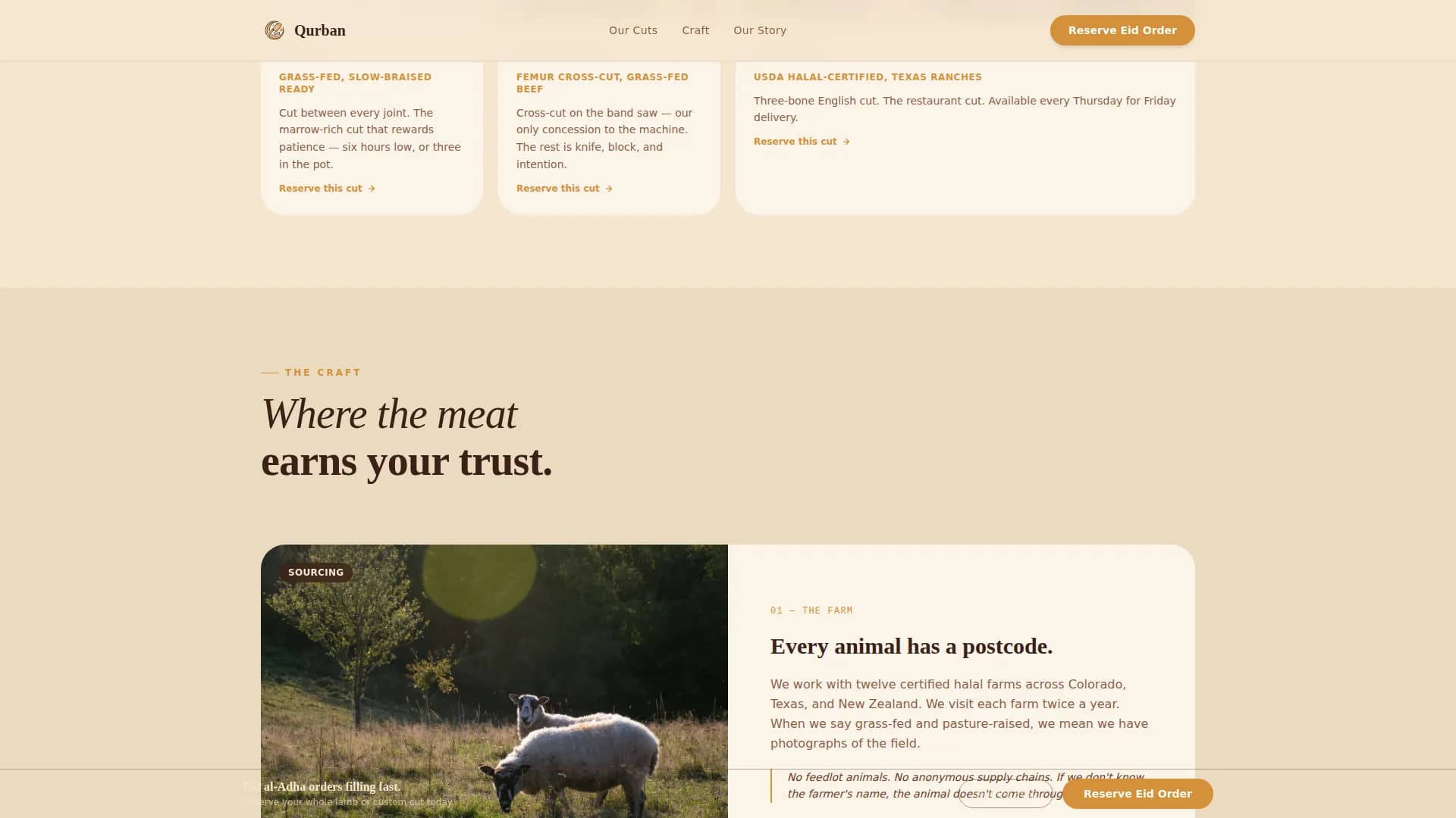 Meat & Seafood Booking Website Template