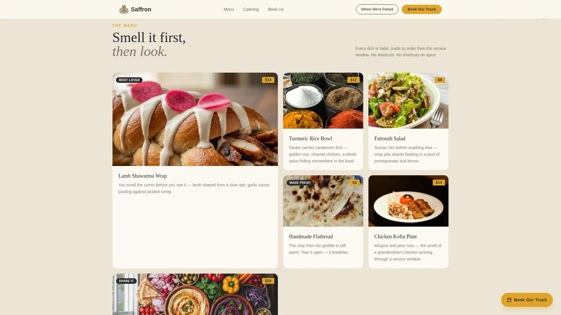 Halal Food & Dining Advanced Booking Website Template