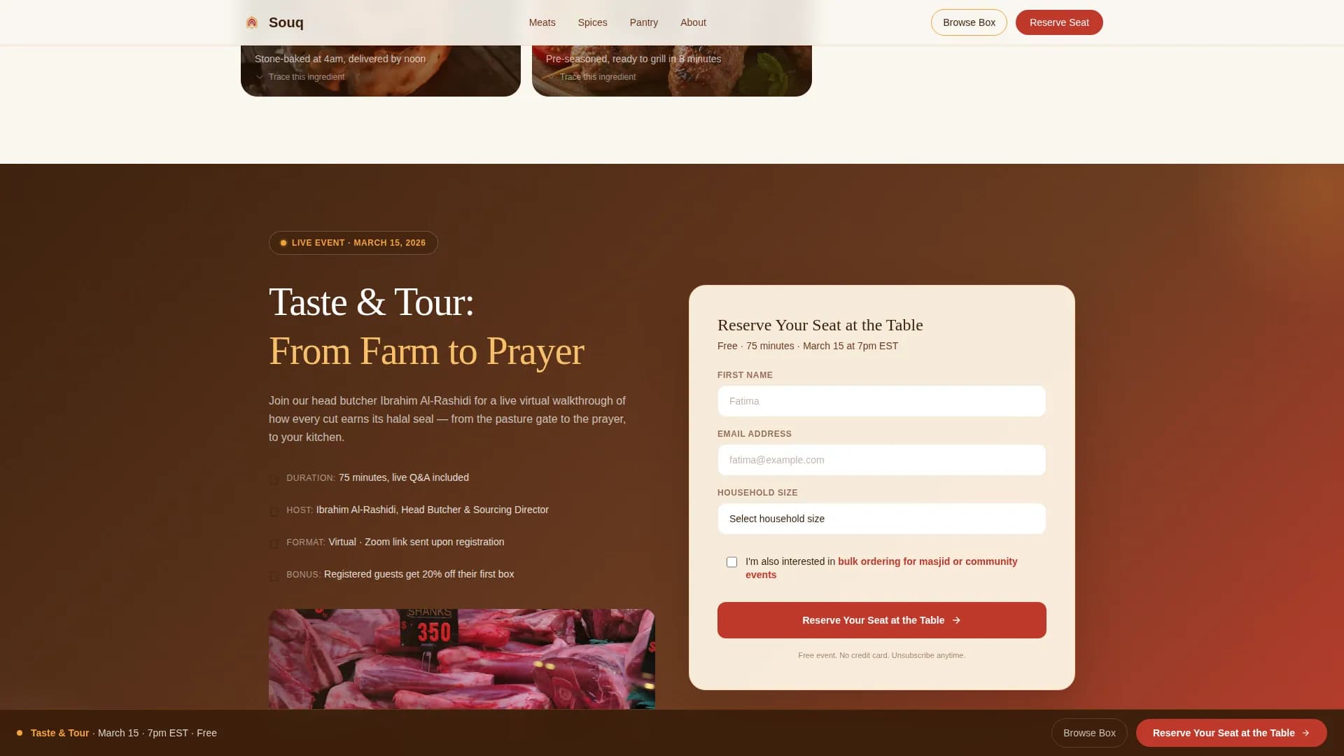 Halal Food & Dining Specialist Professional Website Template