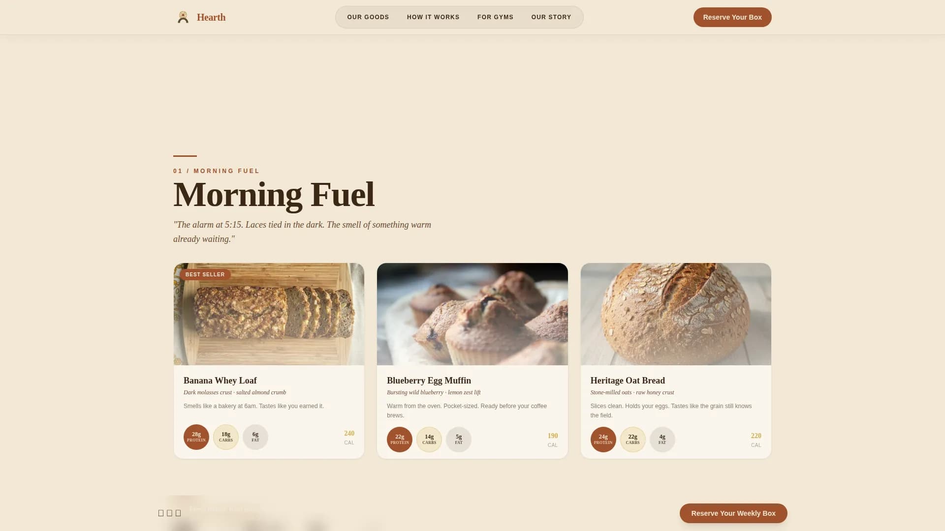 High-Protein Food & Dining Booking Website Template