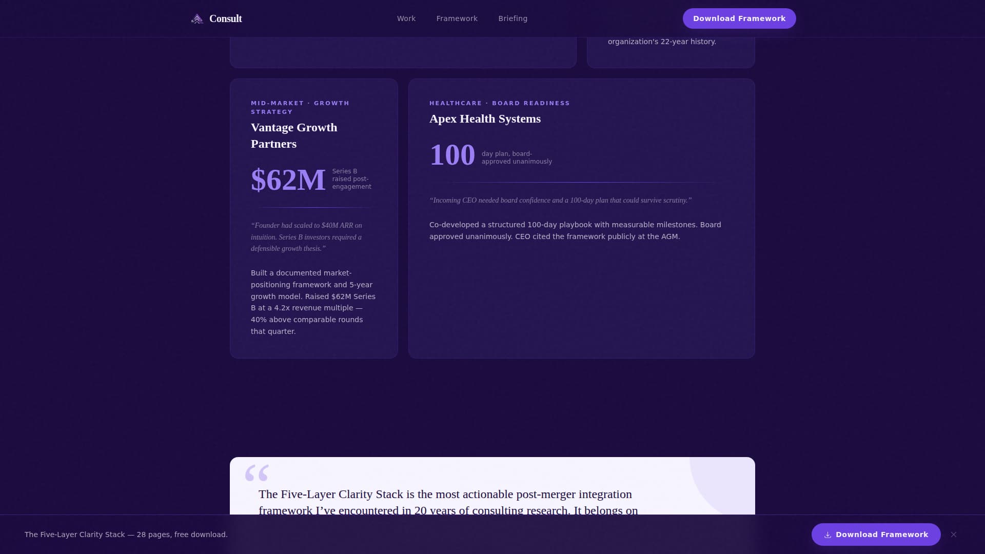 Consultant Career Portfolio Website Template