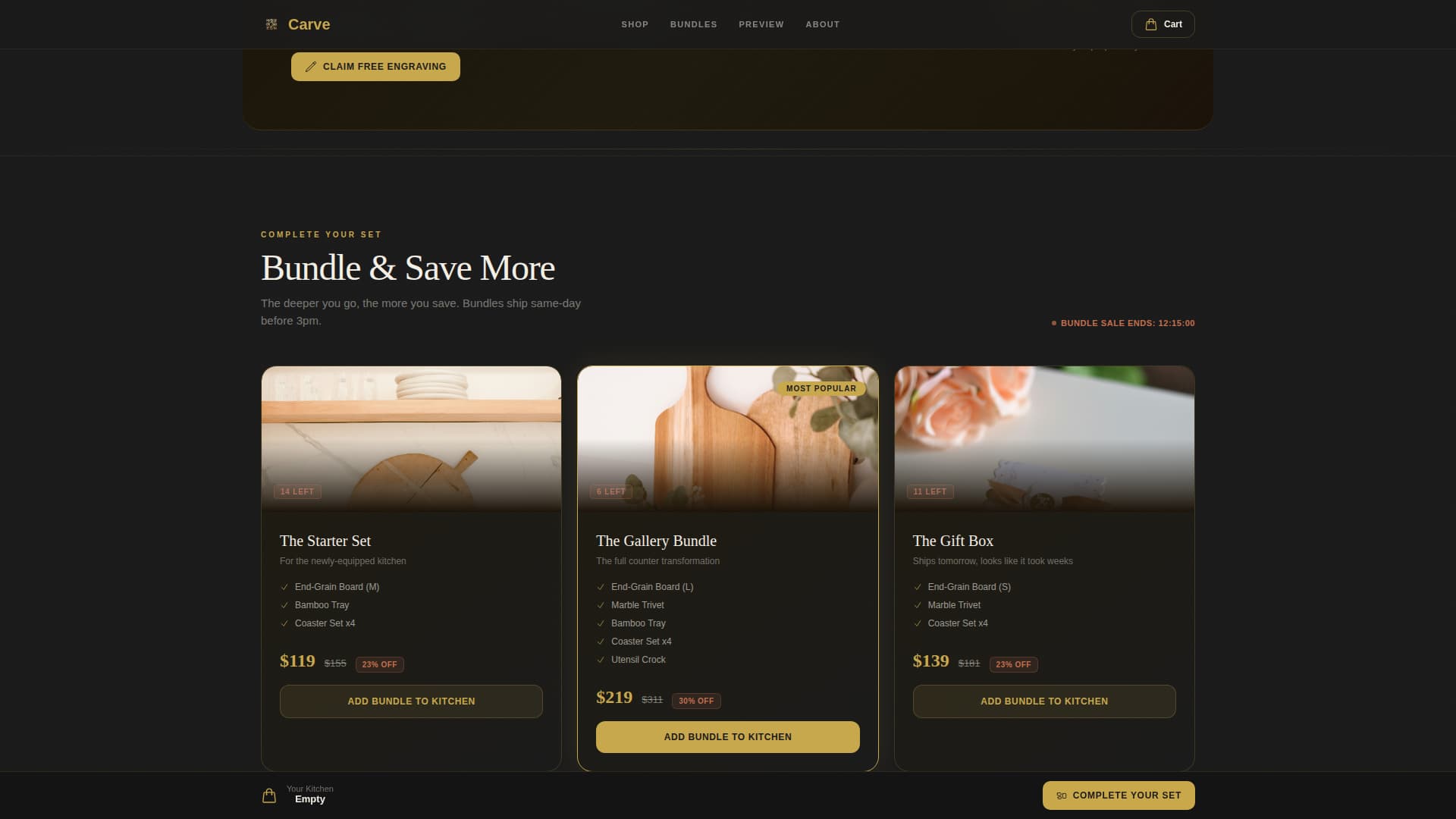 Cutting Boards & Kitchen Accessories Store Professional Website Template