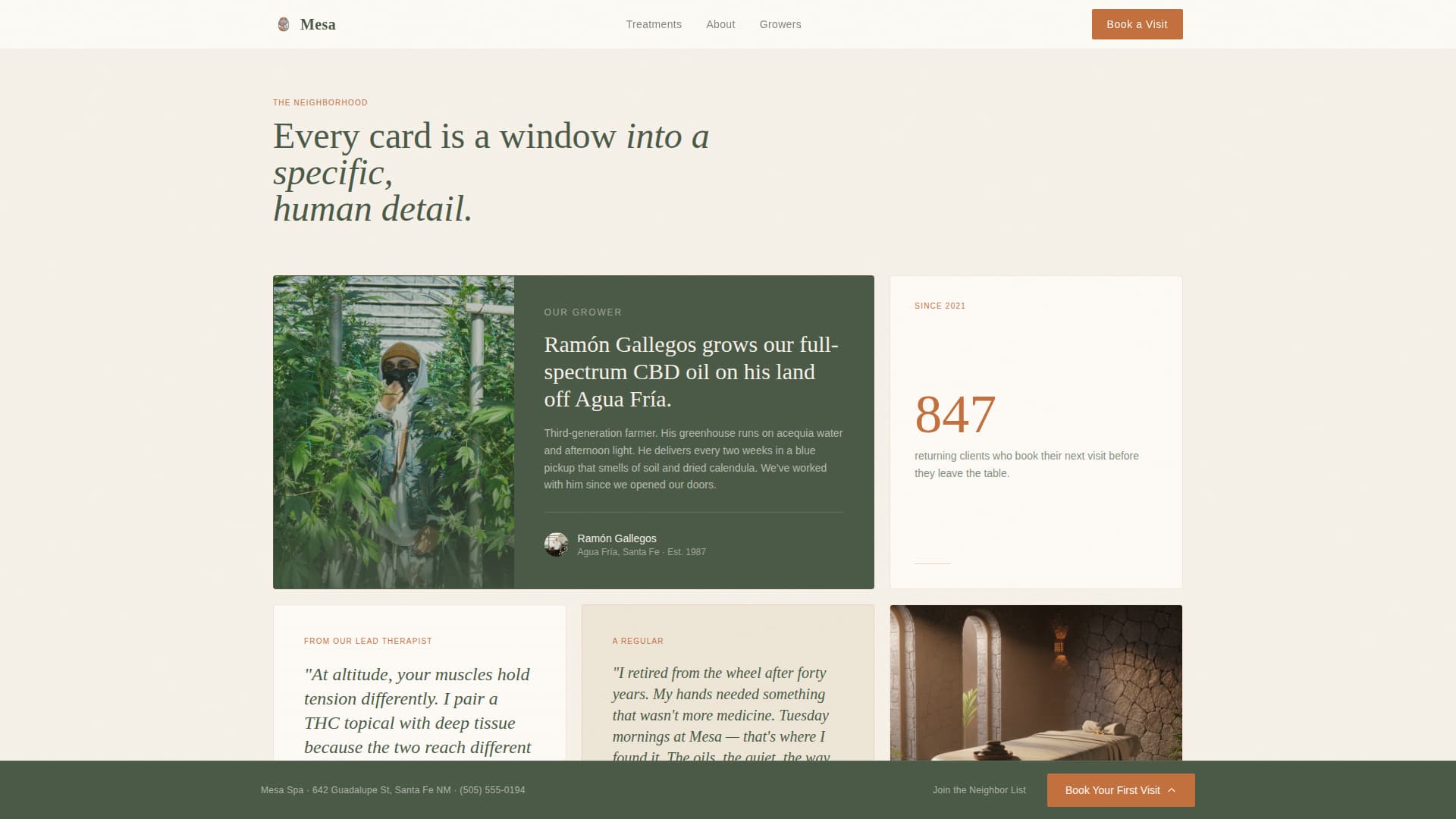 Mesa - Rooted Cannabisspa Landing Page Template