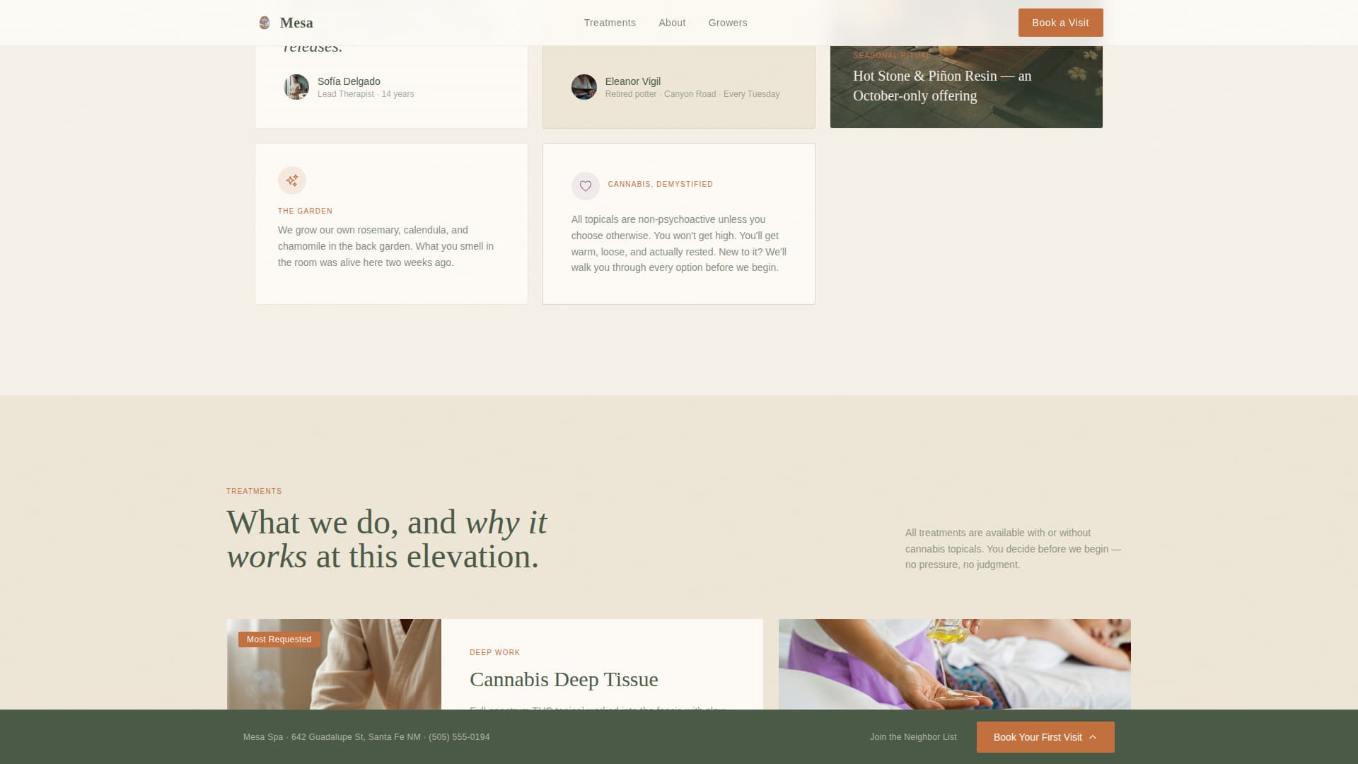 Mesa - Rooted Cannabisspa Landing Page Template