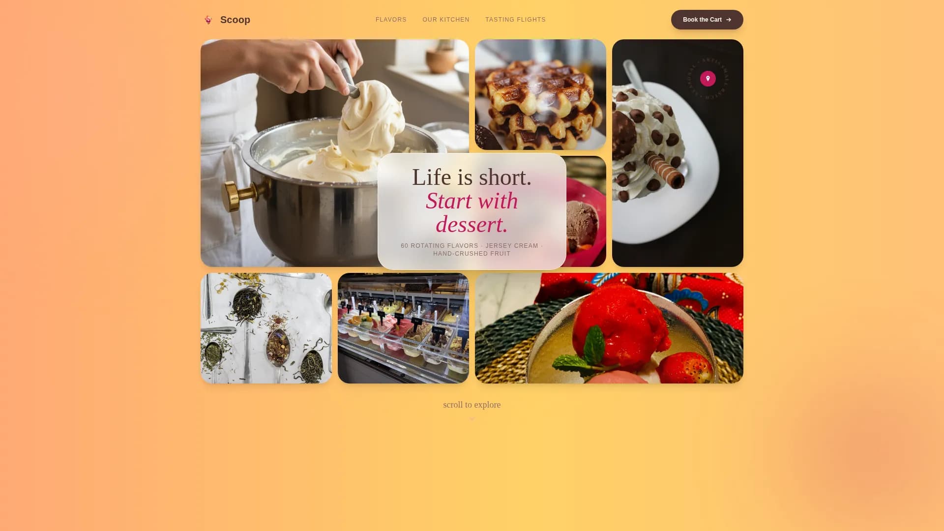 Artisan Gelato & Ice Cream Parlor Website Template