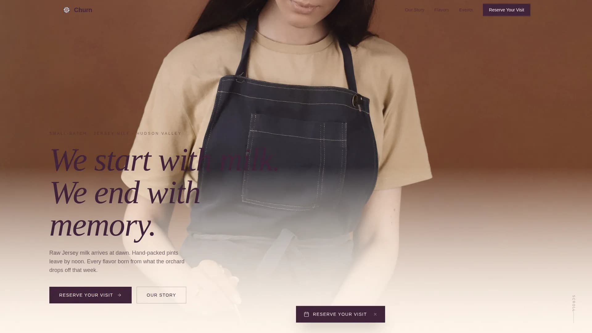 Cream — Artisan Batch Creamery Landing Page Template