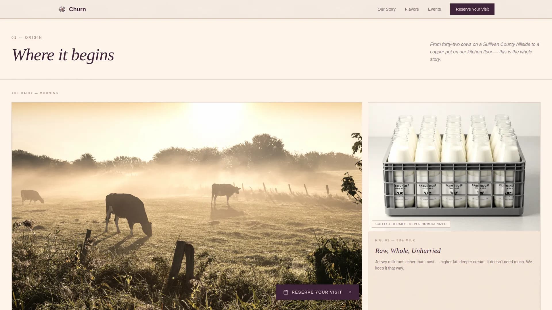Cream — Artisan Batch Creamery Landing Page Template