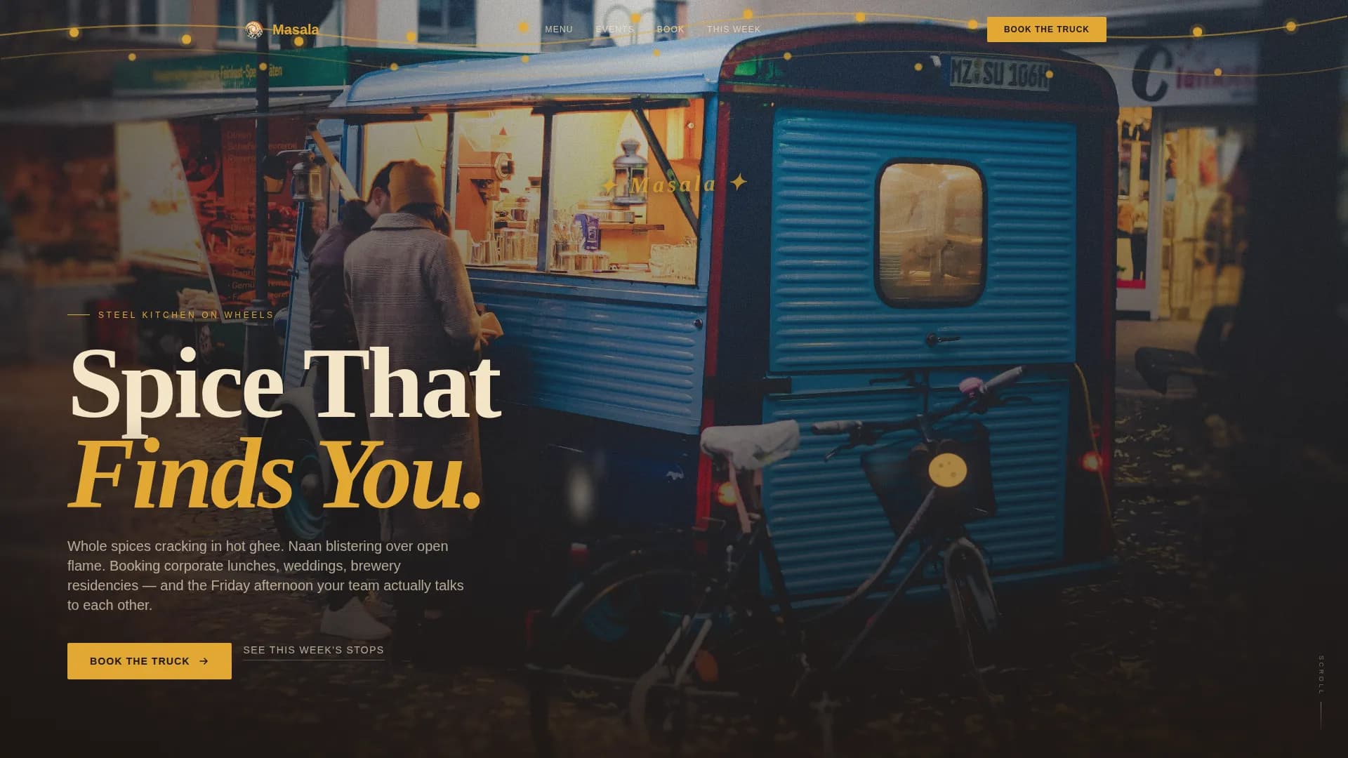 Masala — Spiced Truck Landing Page Template