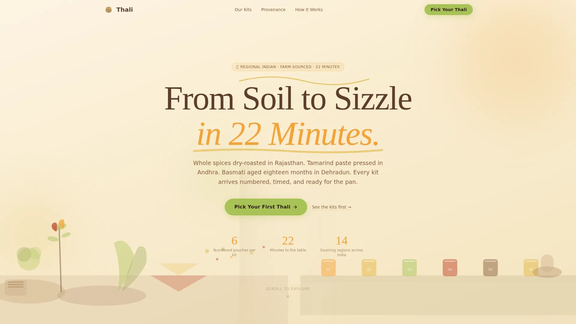 Thali — Indian Delivery Landing Page Template