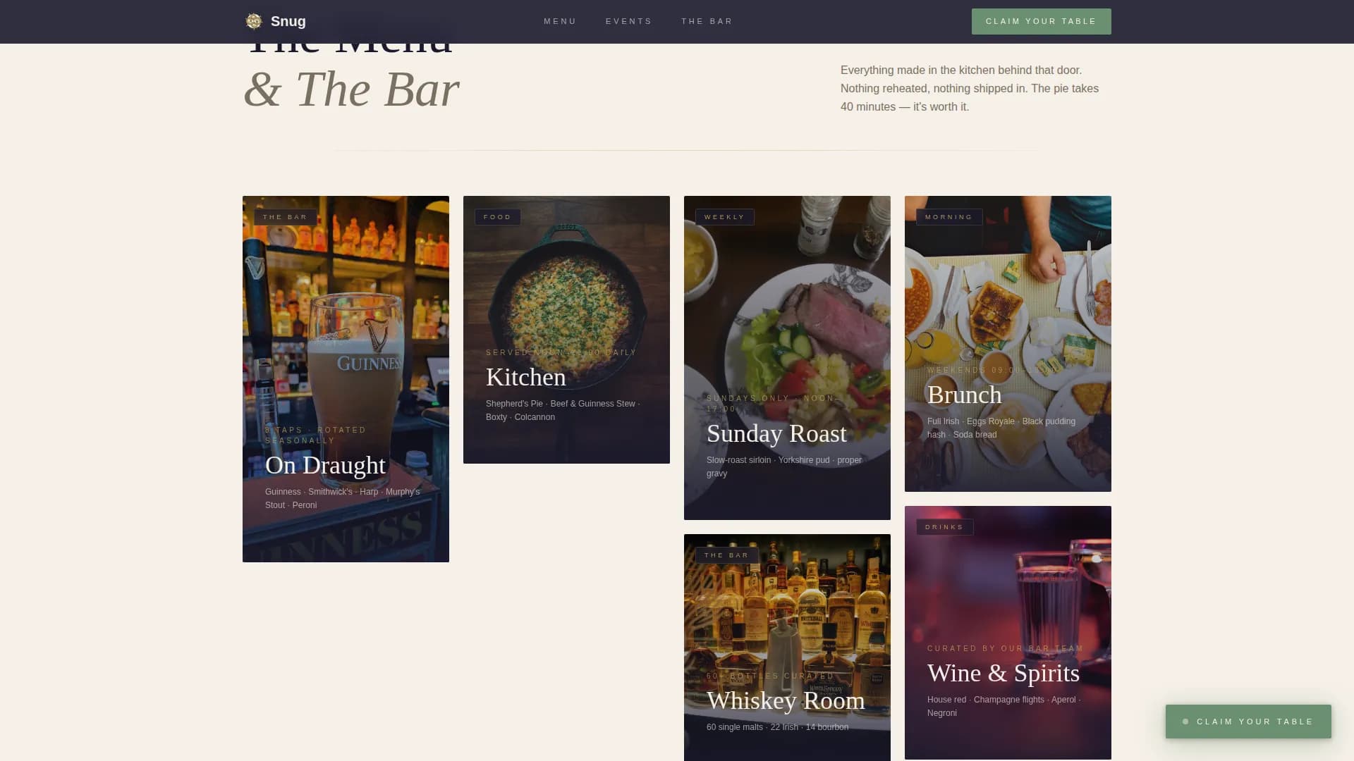 Irish Pub Neighborhood Experience & Events Website Template