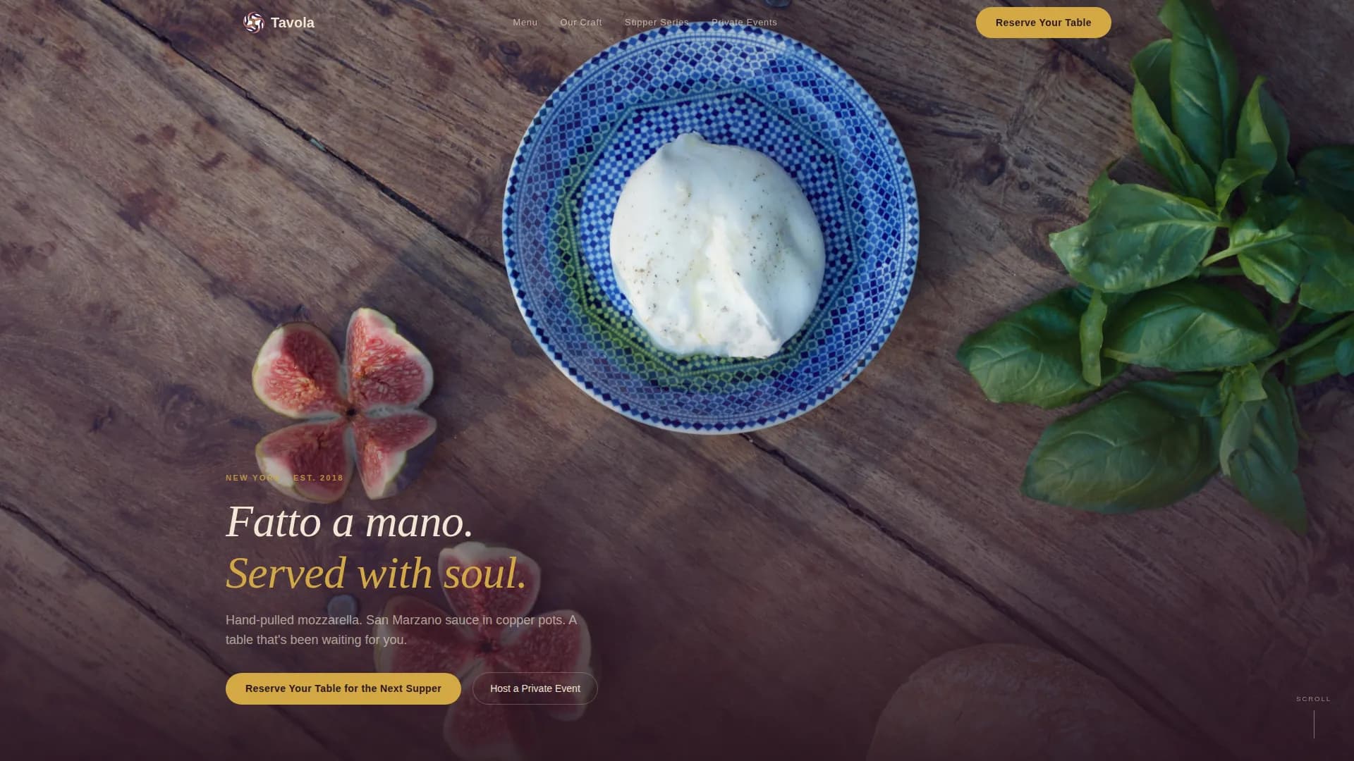 Taverna — Heritage Italian Cuisine Landing Page Template