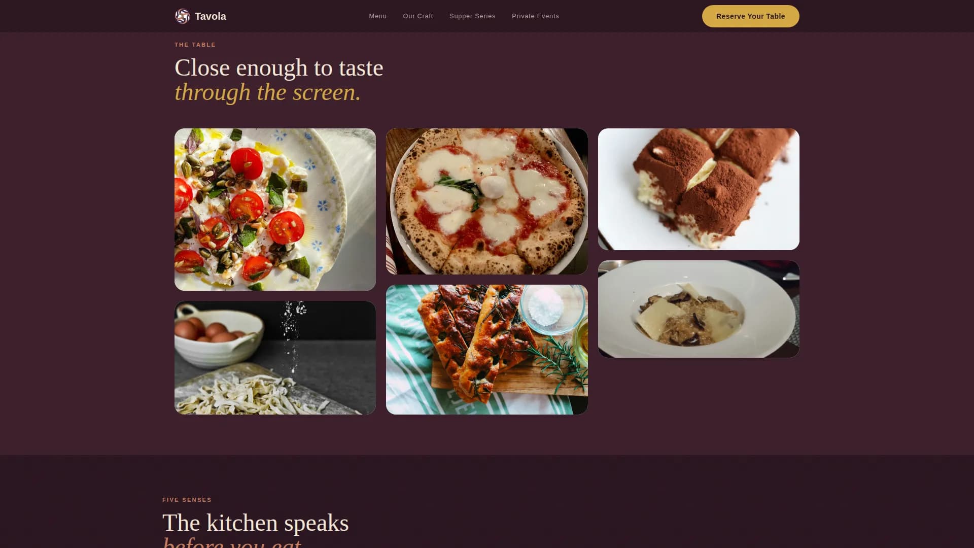 Taverna — Heritage Italian Cuisine Landing Page Template
