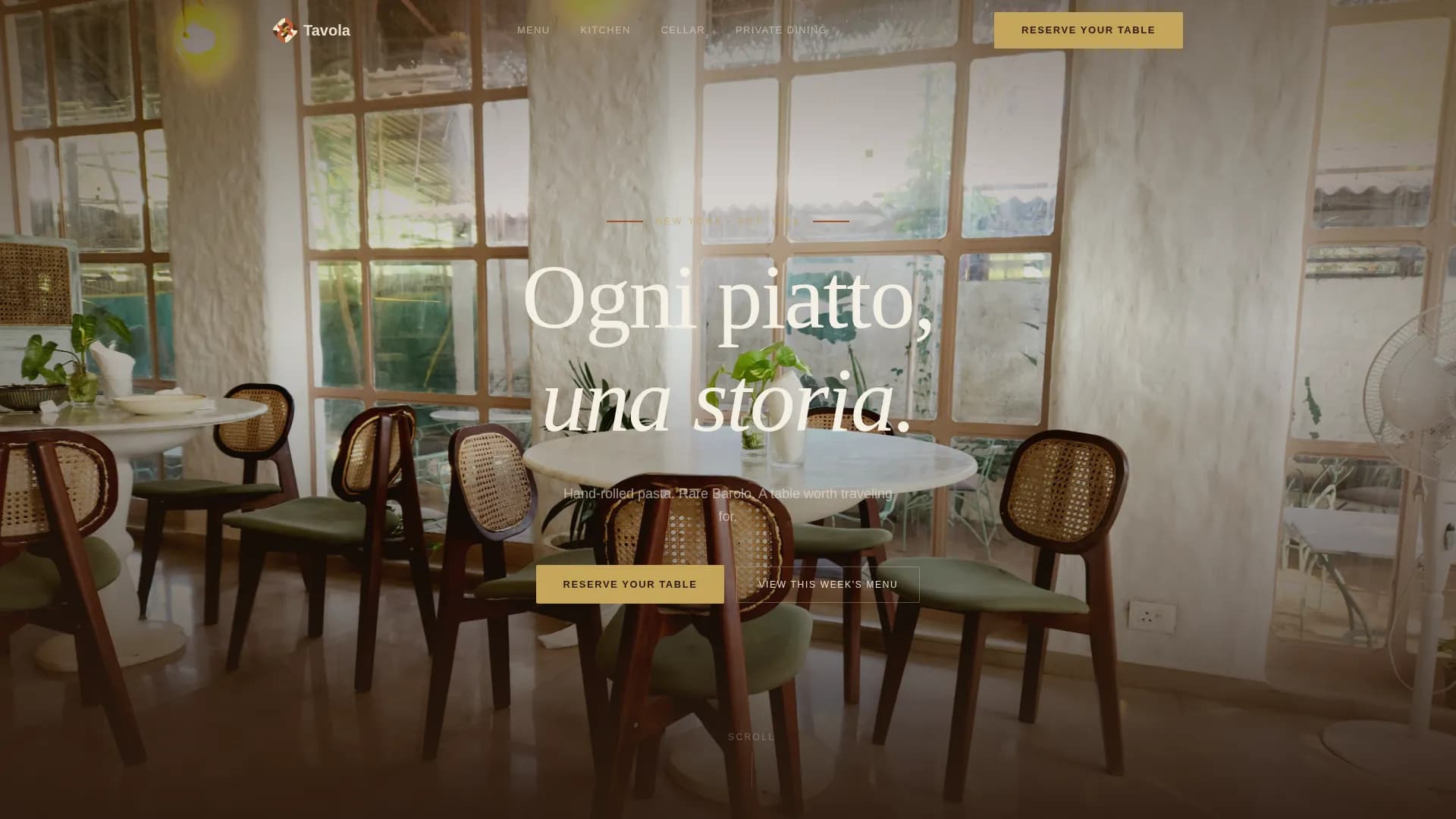 Tavola — Upscale Italian Restaurant Landing Page Template