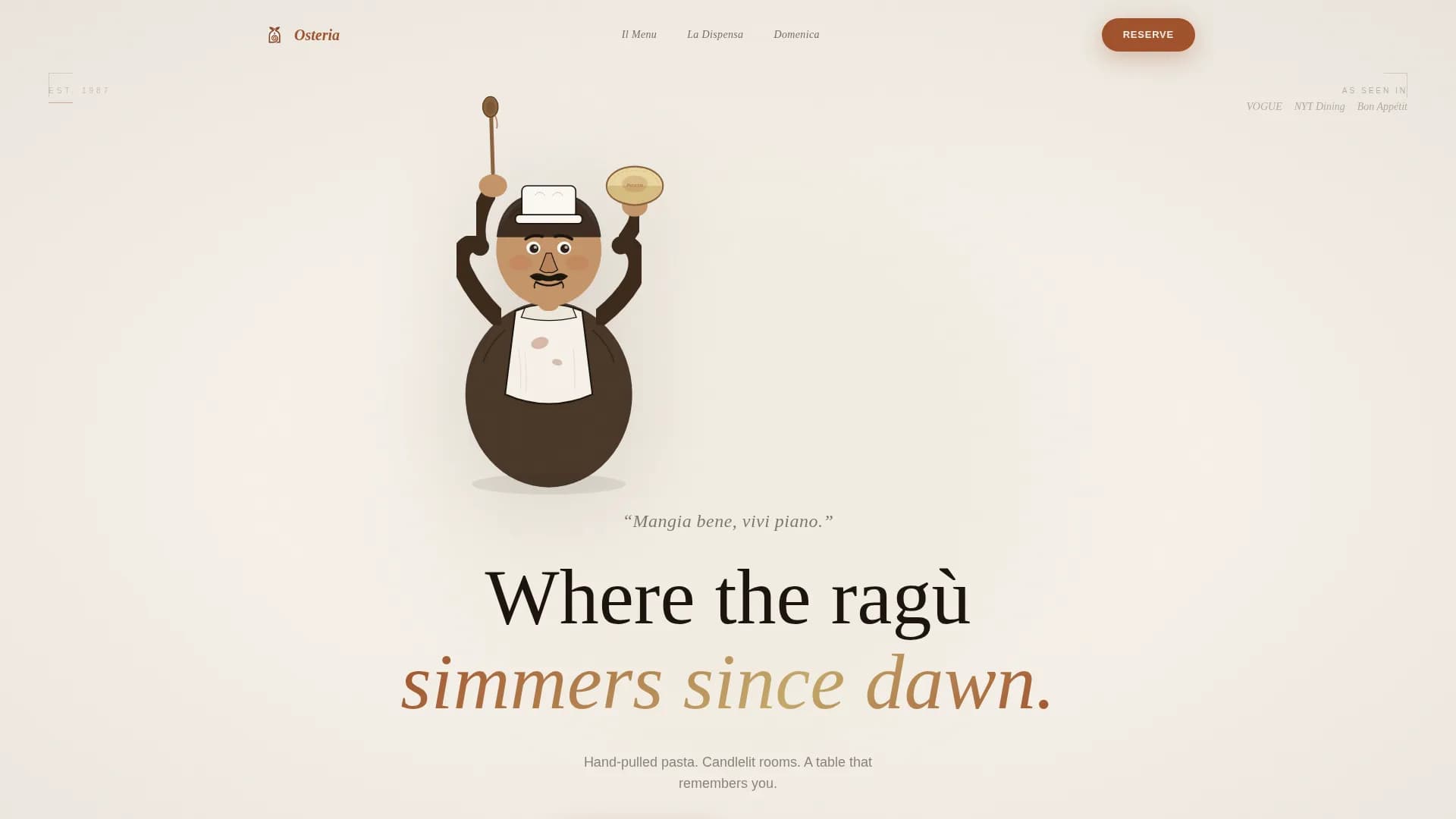 Osteria — Curated Italian Dining Landing Page Template