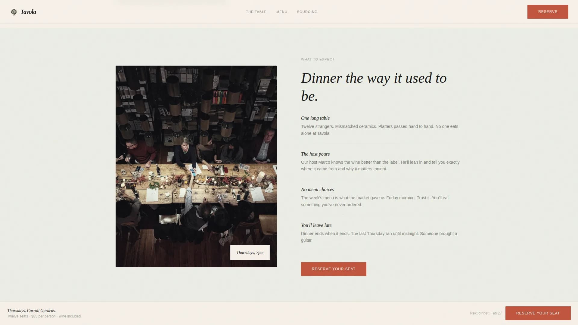 Ostello — Intimate Italian Gathering Landing Page Template