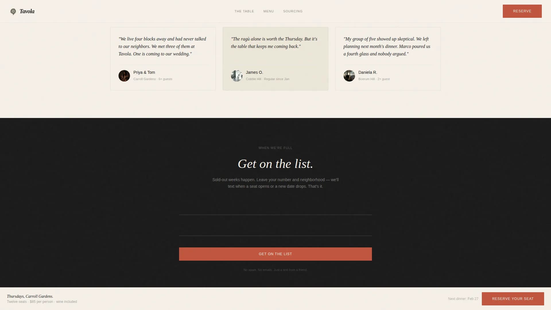 Ostello — Intimate Italian Gathering Landing Page Template