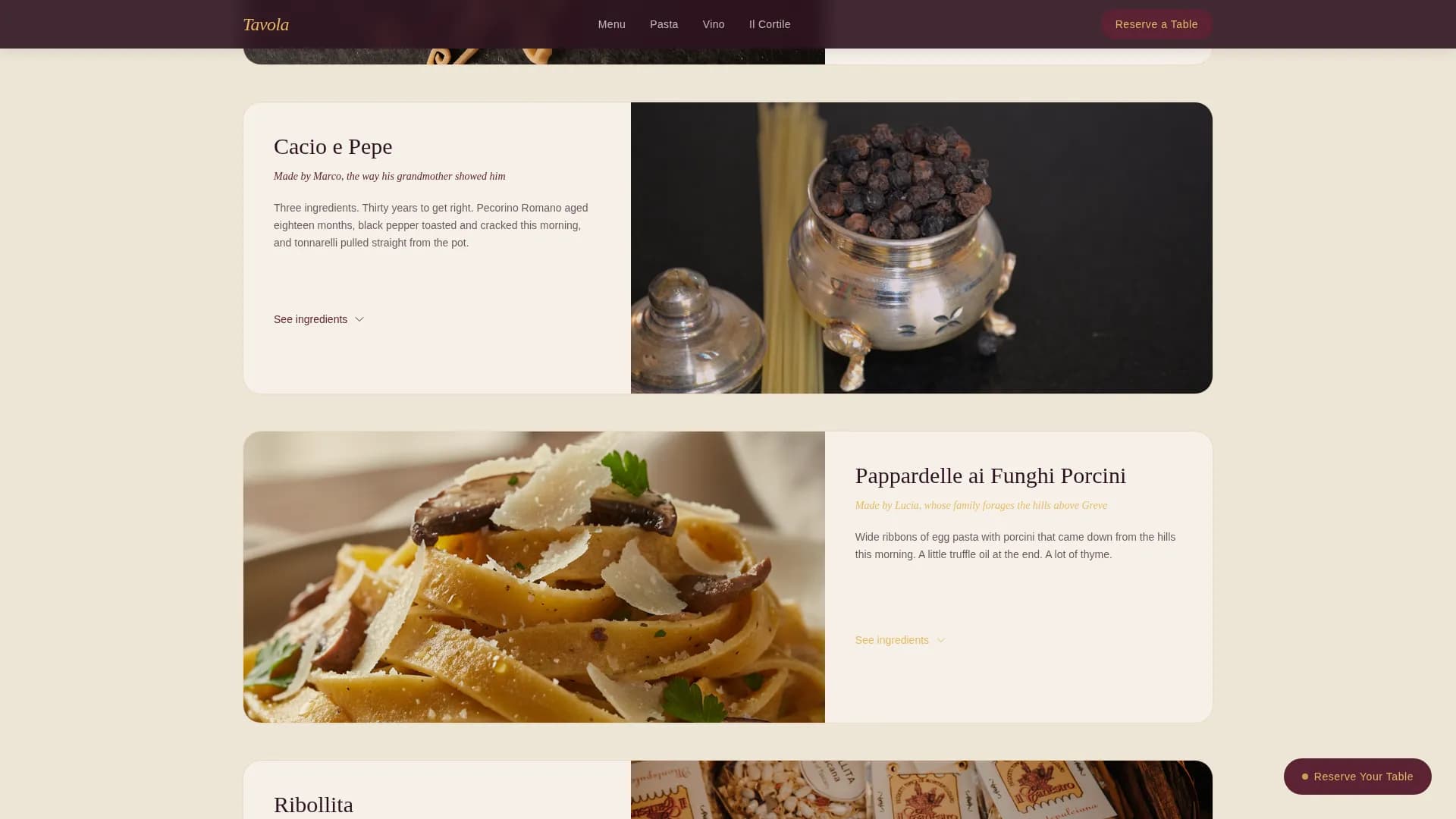 European Specialty Dining Blog Website Template