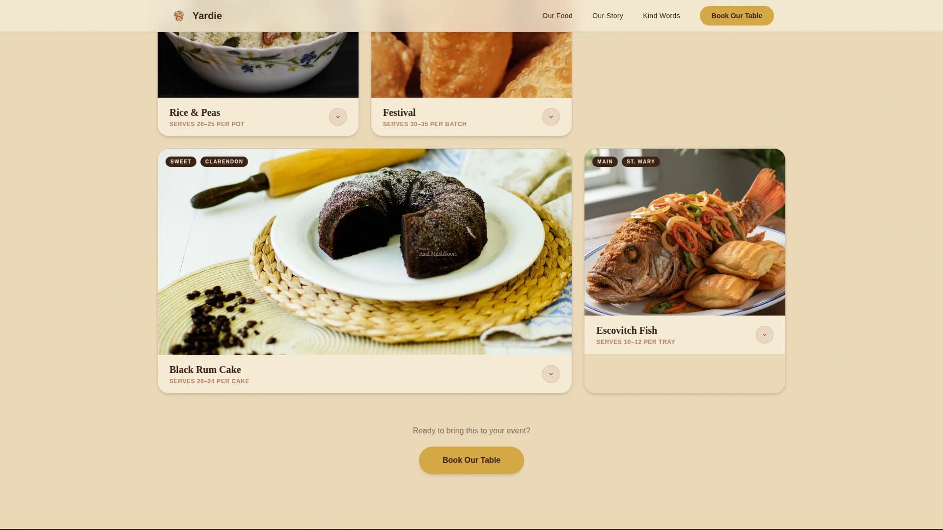 Jamaican Cuisine Booking Website Template