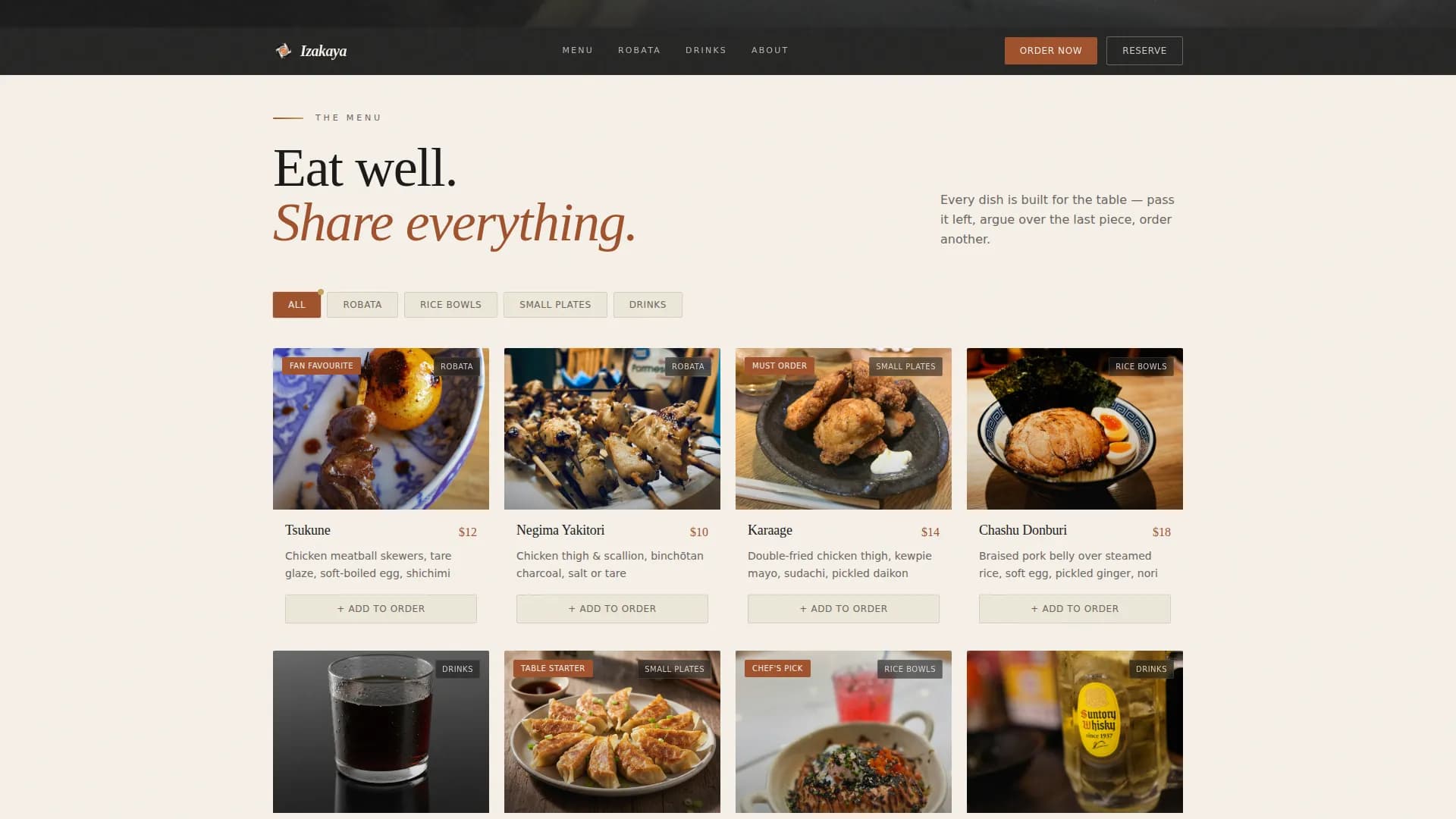 Izakaya — Authentic Japanese Gastropub Landing Page Template