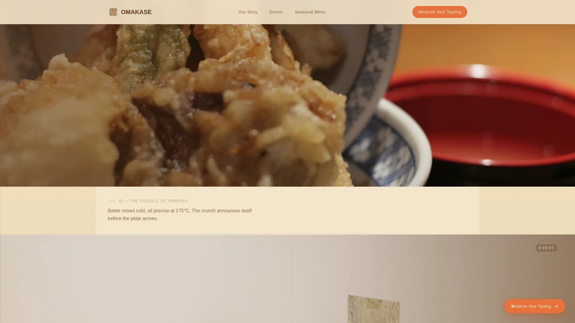 Omakase — Exclusive Japanese Catering Landing Page Template