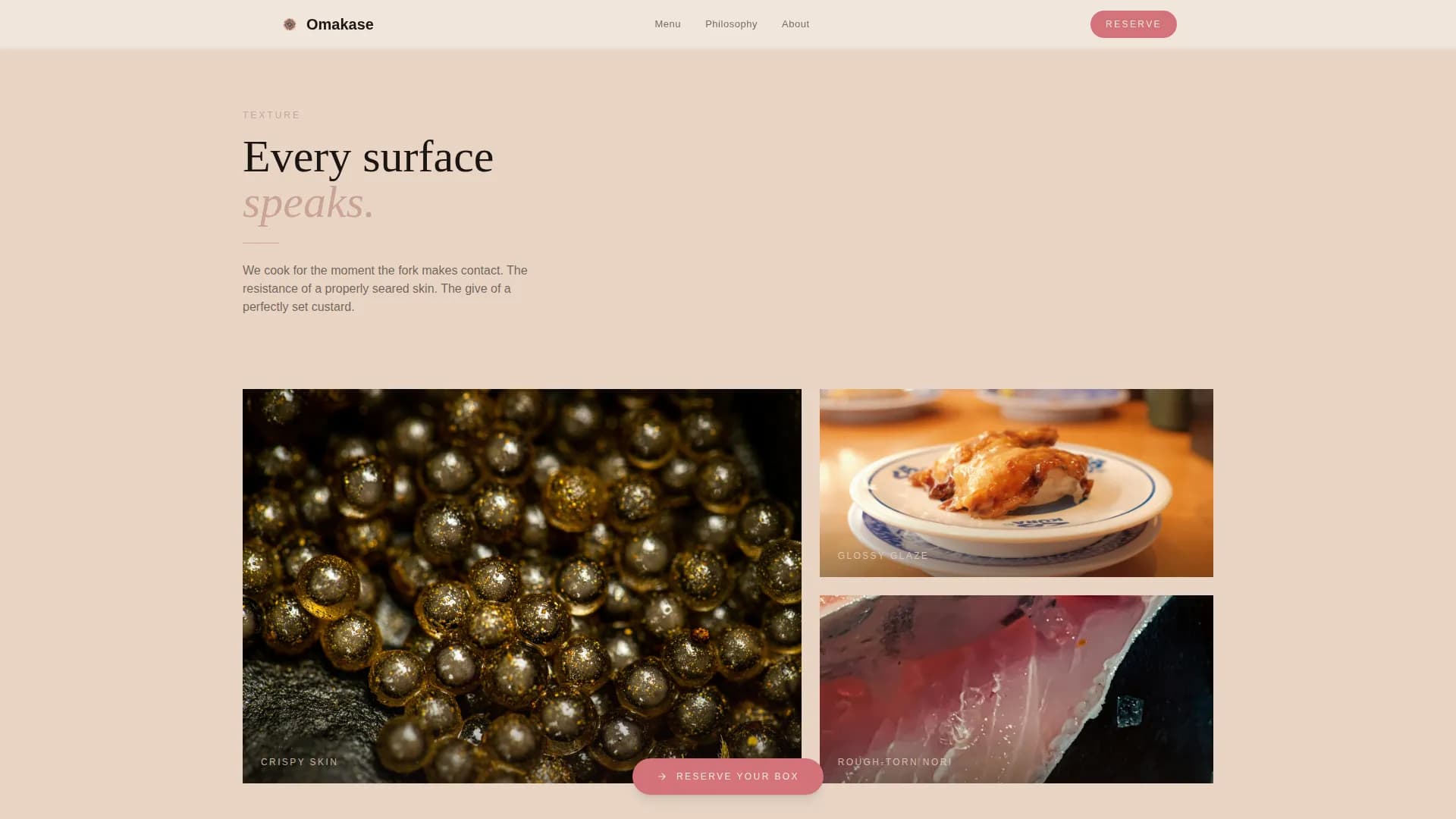 Kaiseki — Seasonal Japanese Kitchen Landing Page Template
