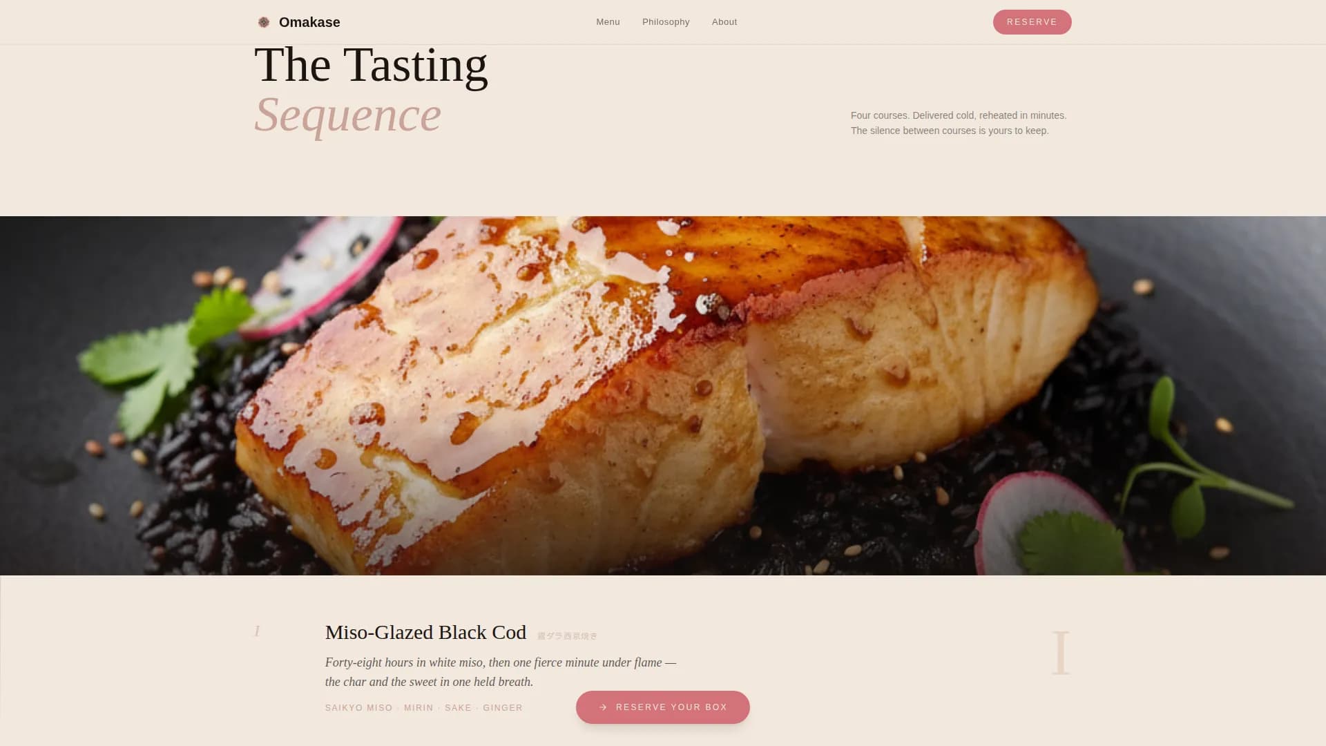 Kaiseki — Seasonal Japanese Kitchen Landing Page Template