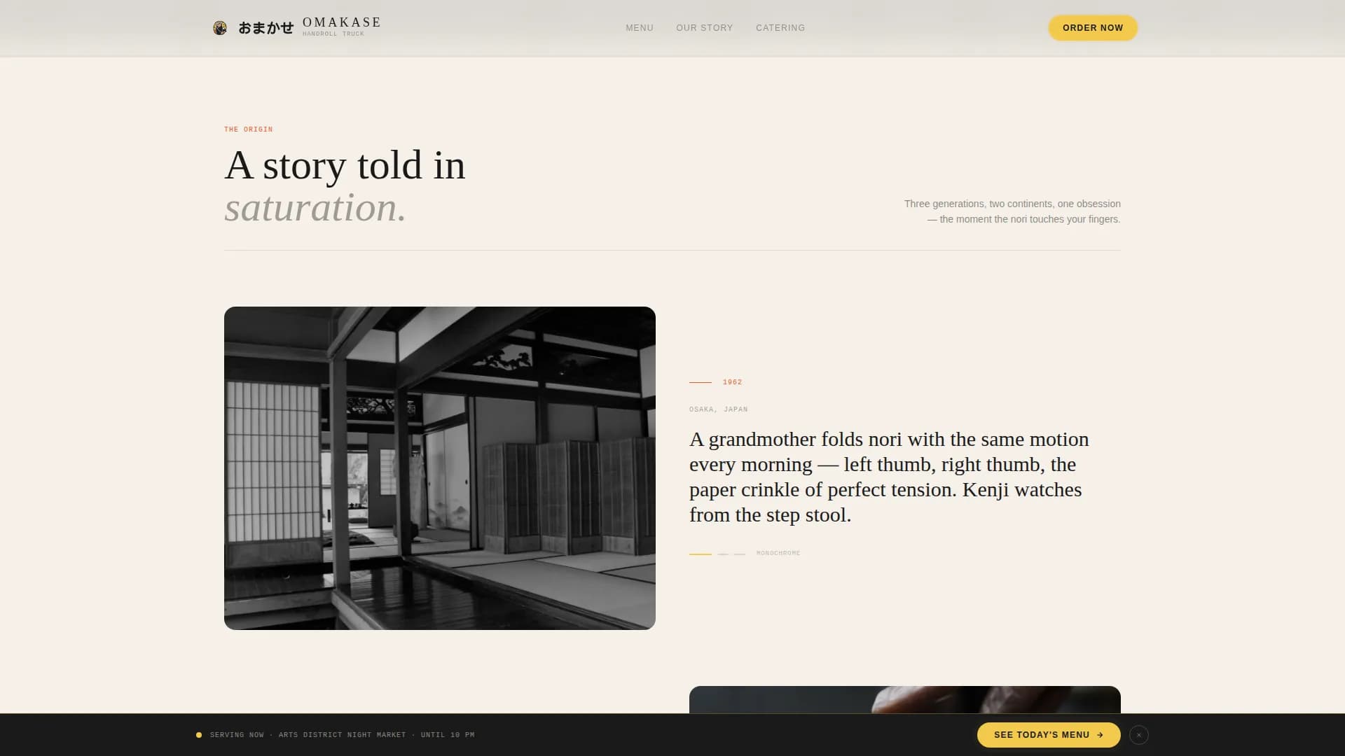 Omakase — Premium Japanese Truck Landing Page Template