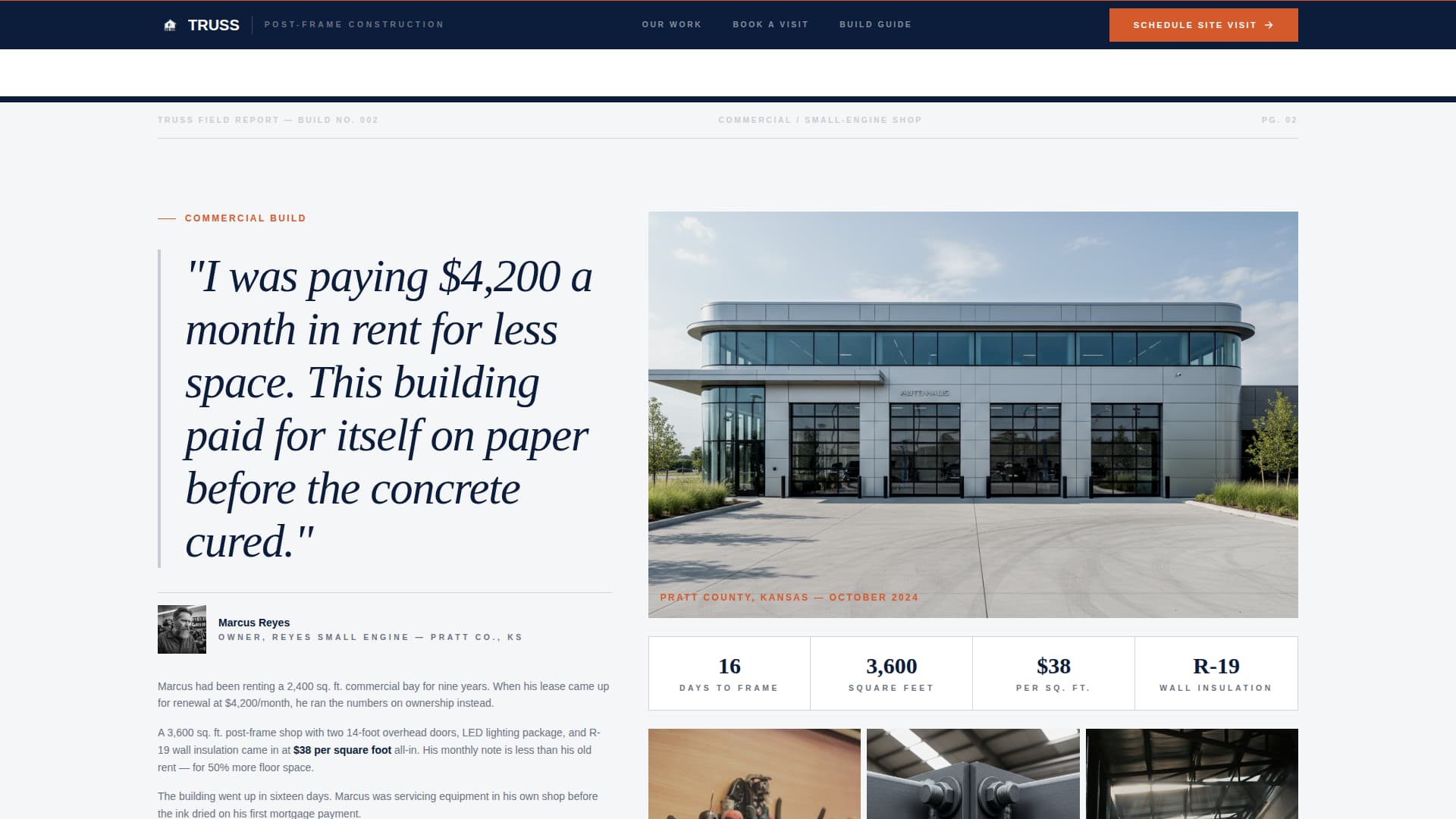 Post-Frame Builder (Pole Barn) Business Booking Website Template