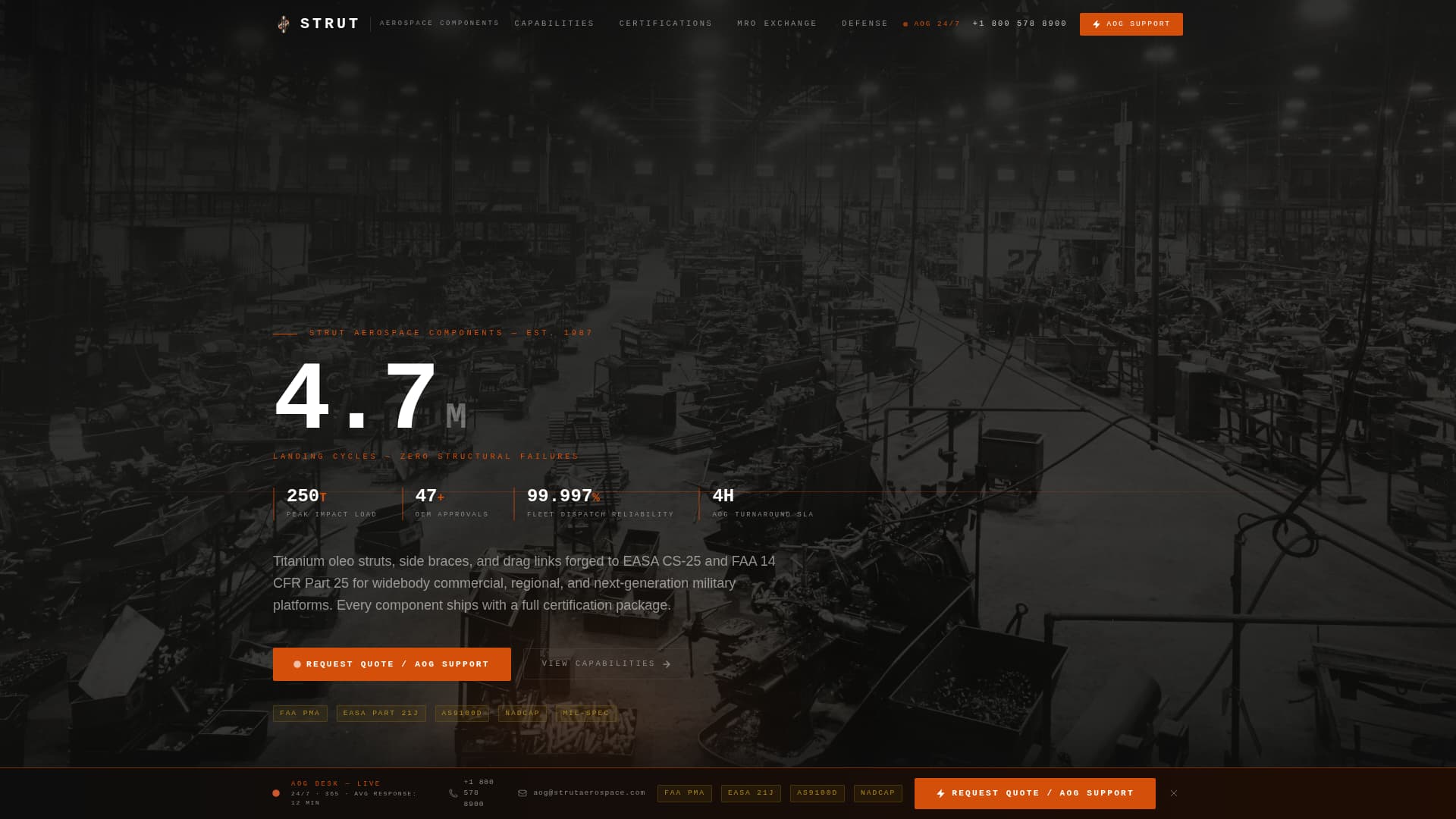 Strut - Precision Landinggear Landing Page Template
