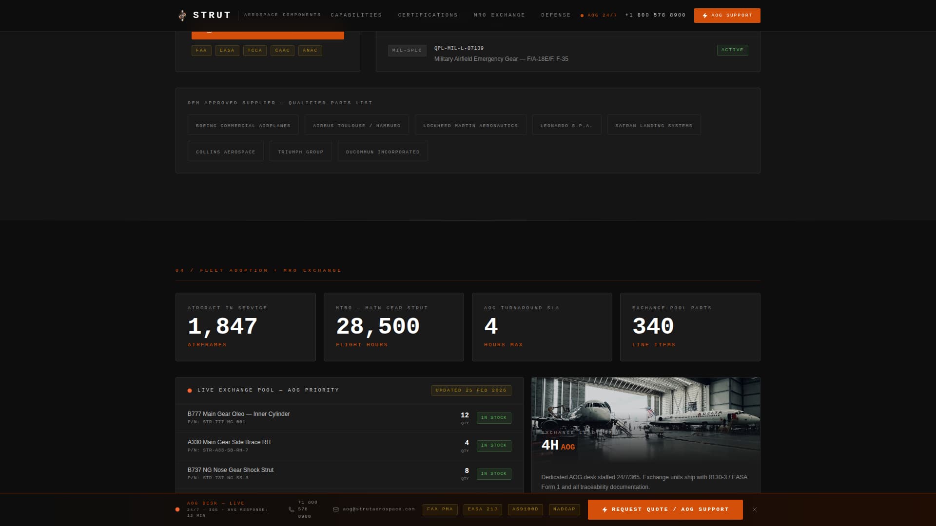 Strut - Precision Landinggear Landing Page Template