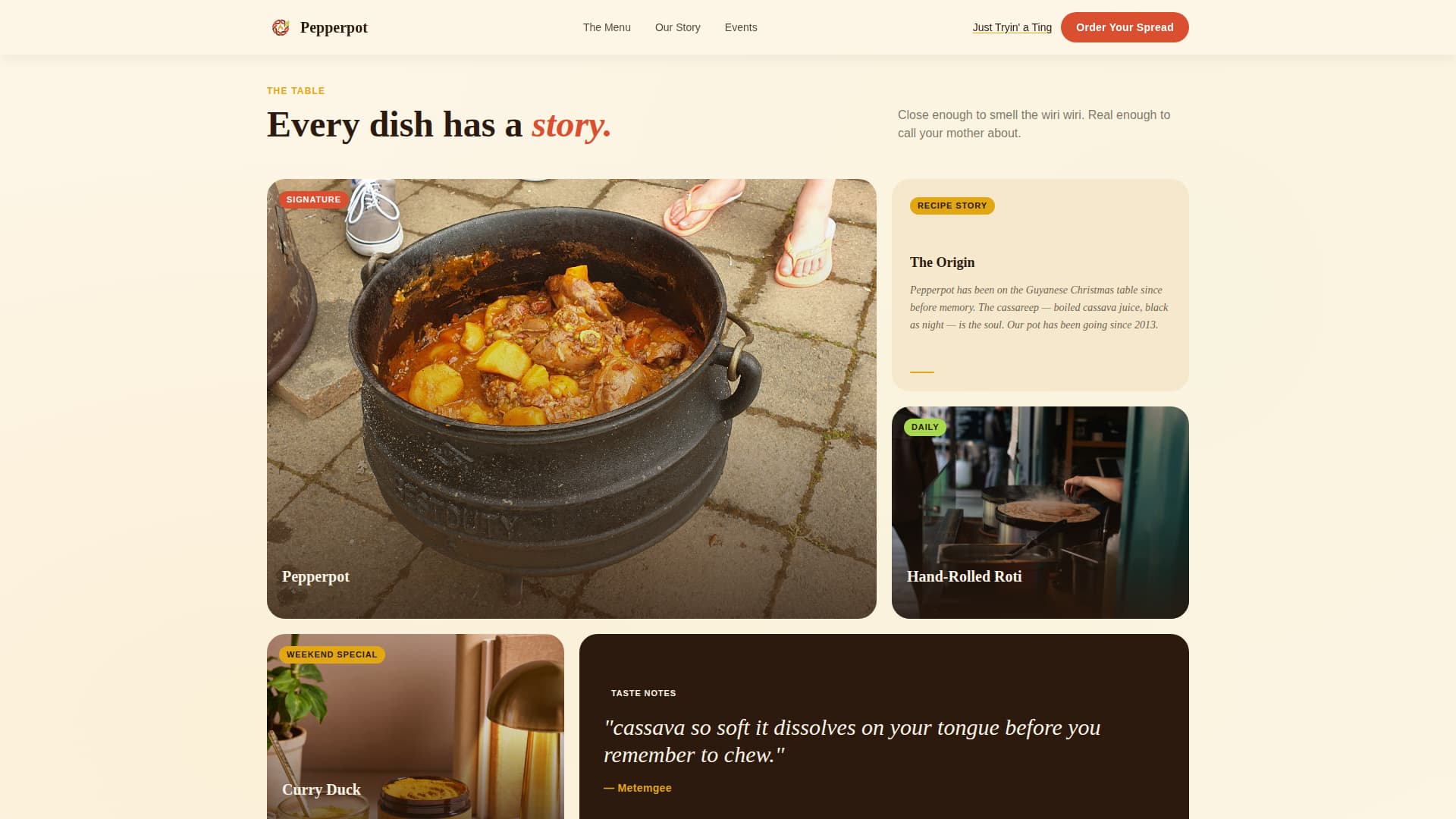 Pepperpot - Authentic Guyanesecatering Landing Page Template