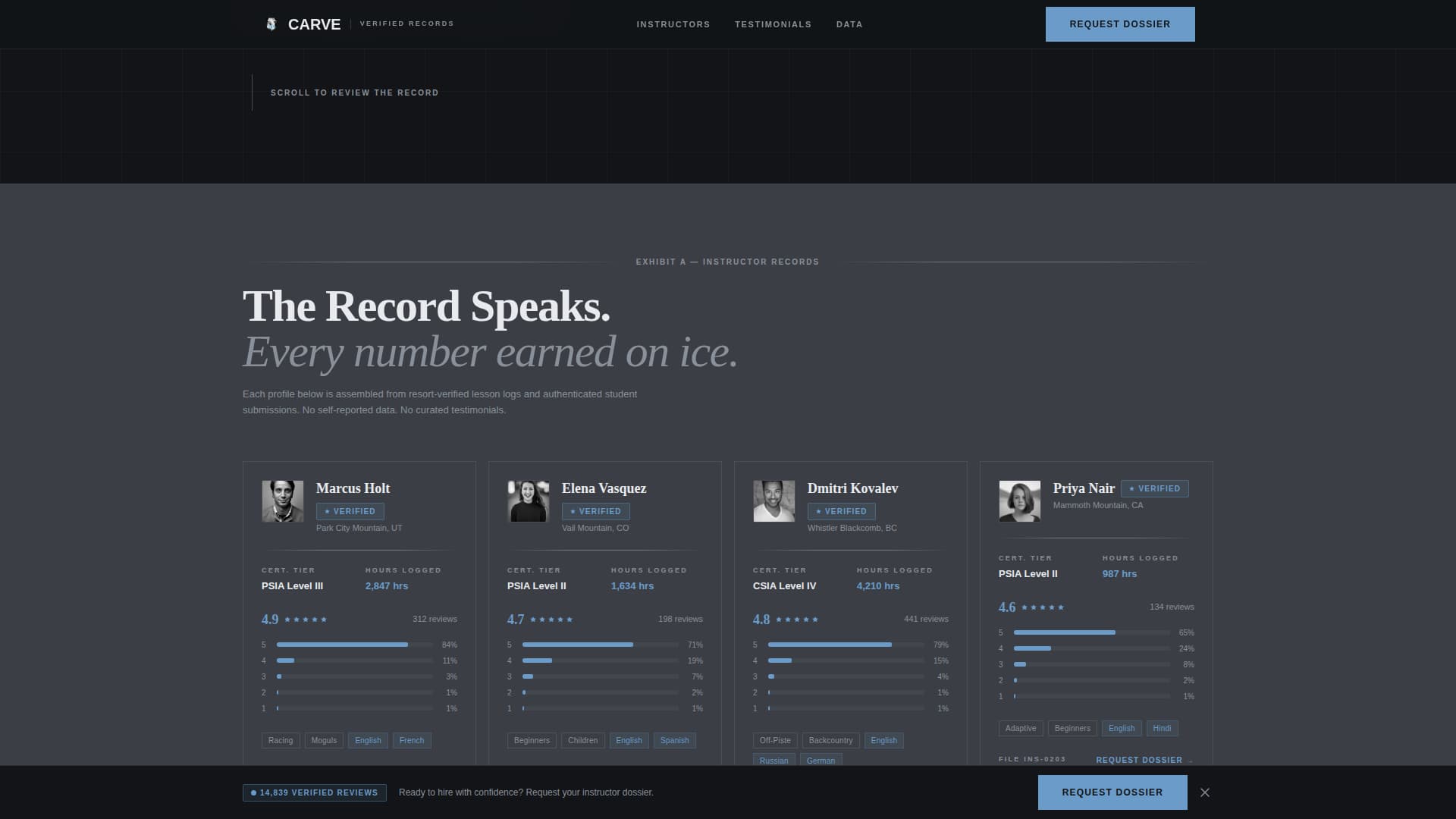 Carve - Verified Instructor Landing Page Template