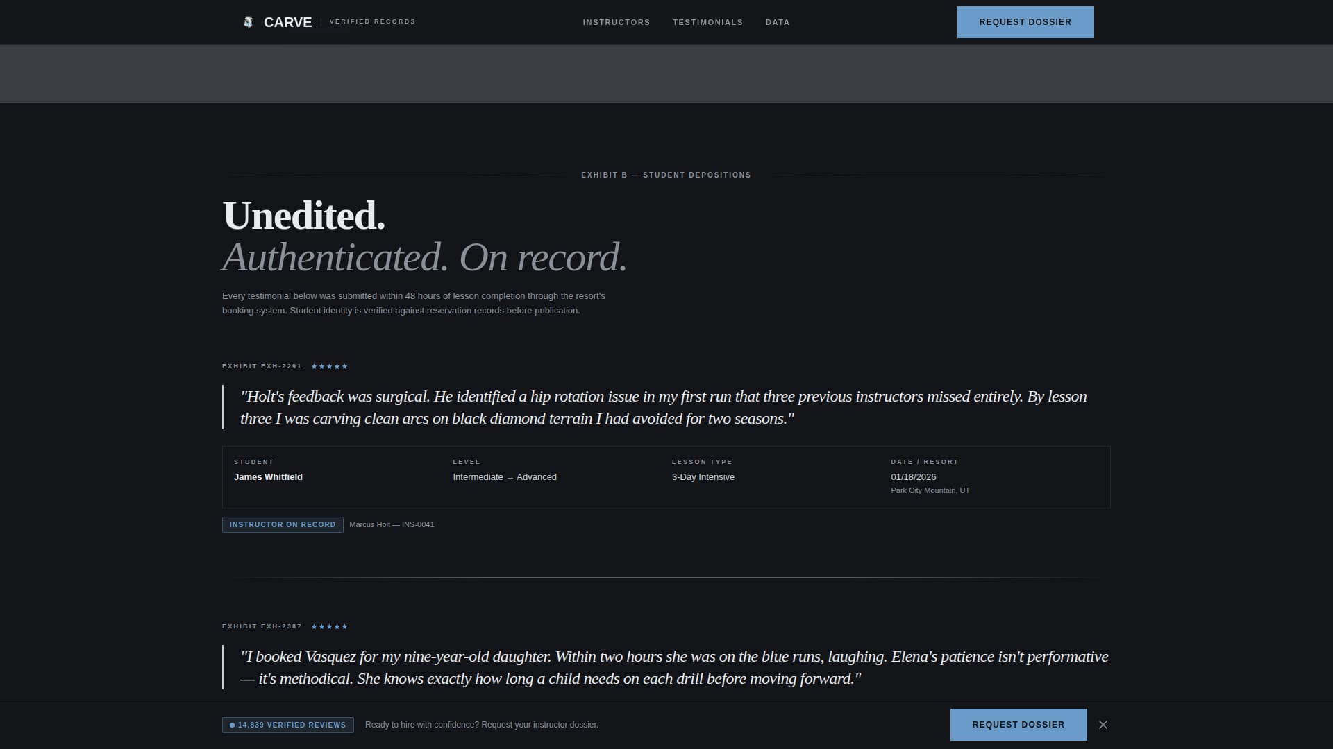 Carve - Verified Instructor Landing Page Template