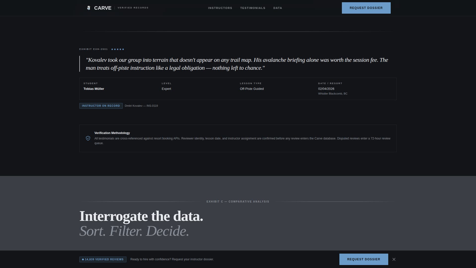 Carve - Verified Instructor Landing Page Template