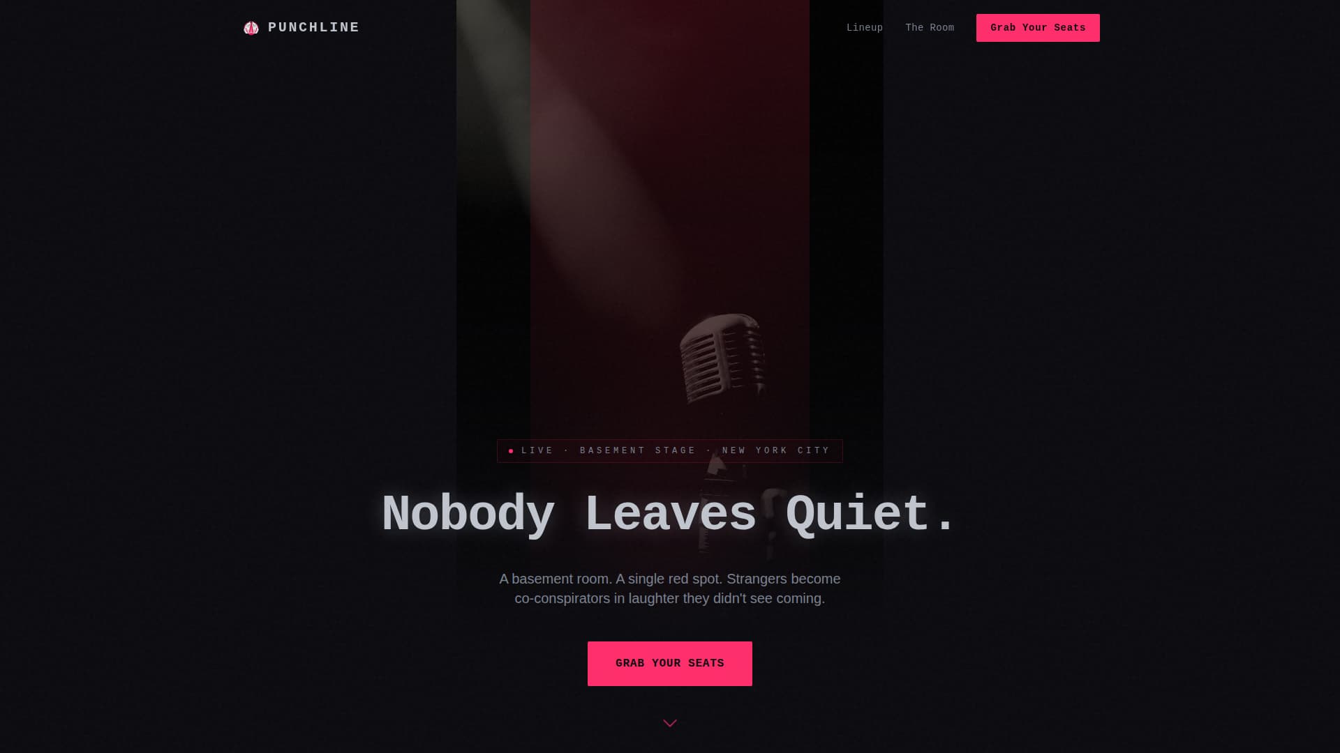 Punchline - Electric Comedy Landing Page Template