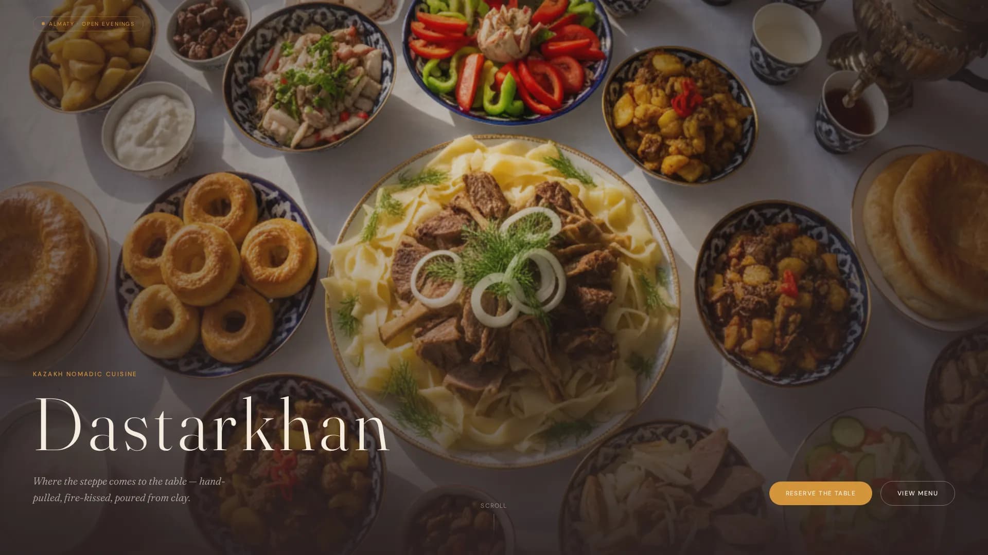 Nomad — Refined Kazakh Tavern Landing Page Template
