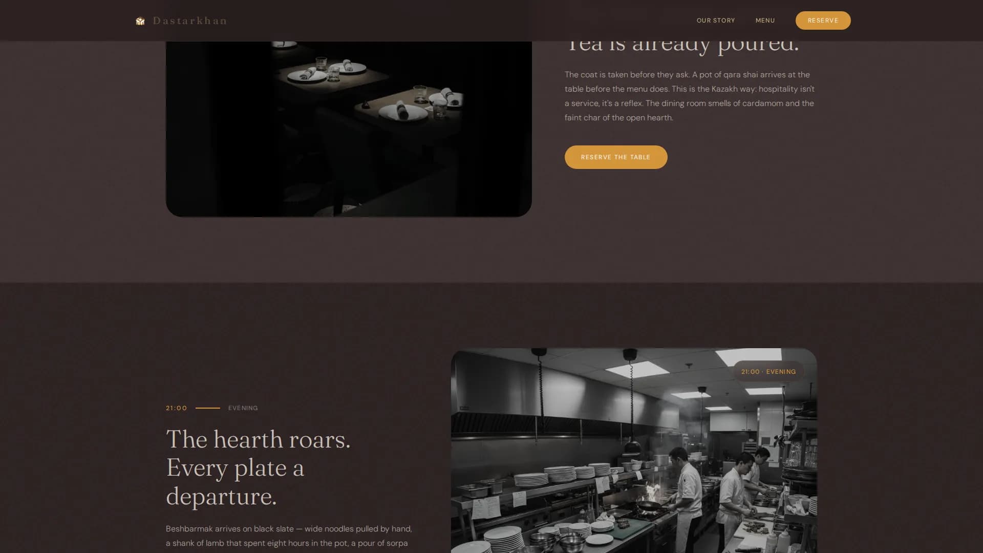 Nomad — Refined Kazakh Tavern Landing Page Template