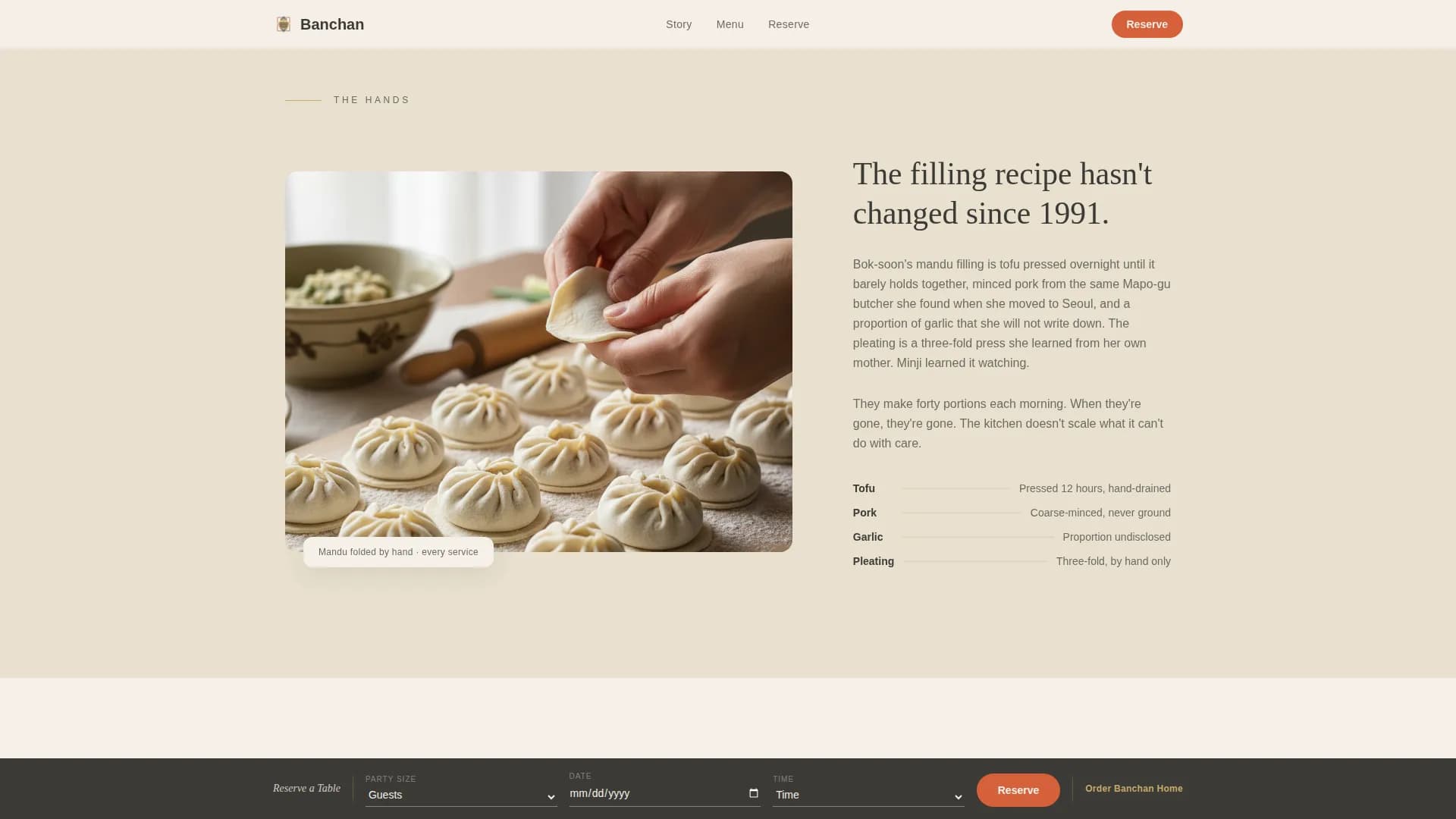 Banchan — Korean Restaurant Landing Page Template