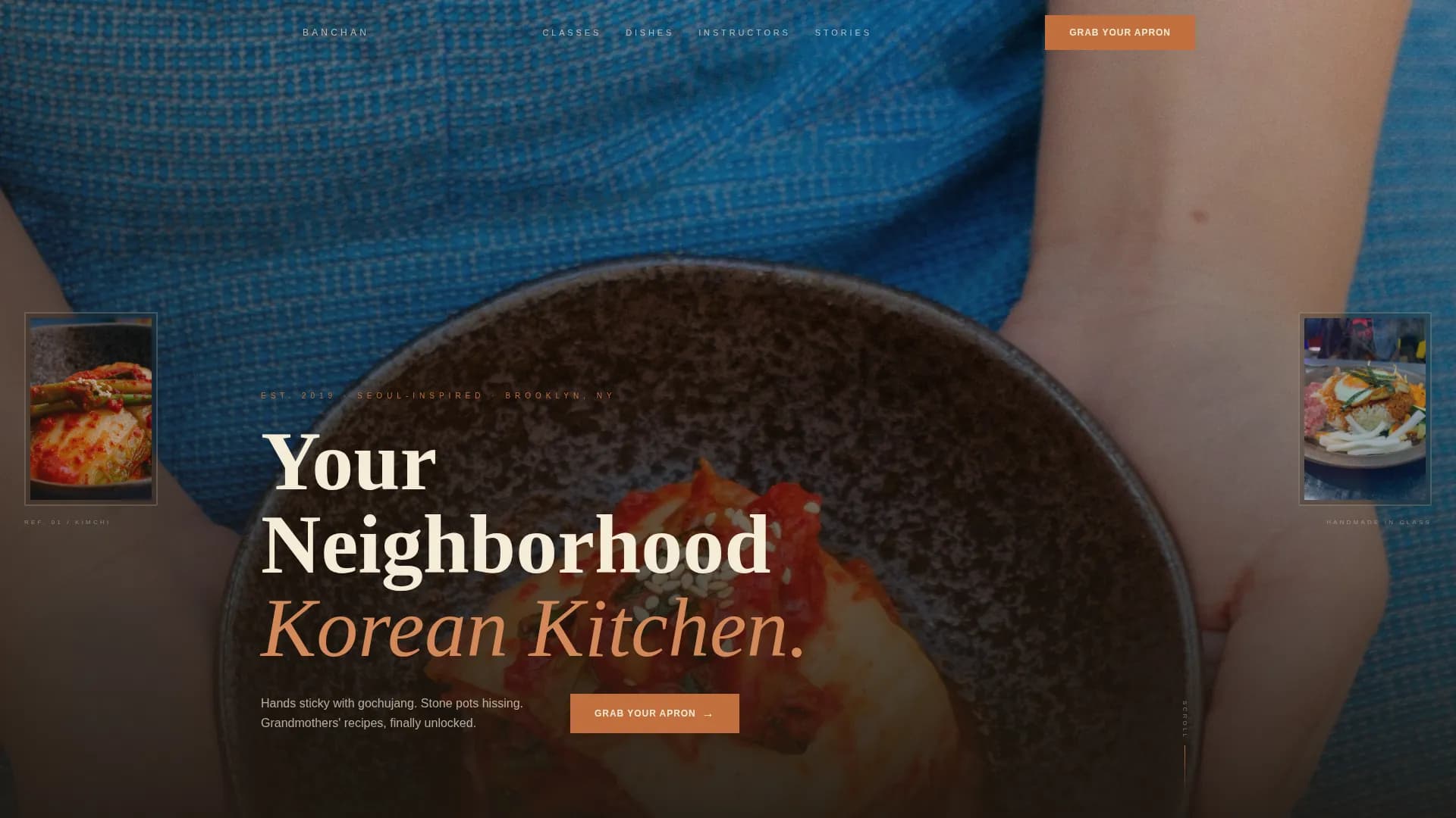 Kimchi — Korean Cooking Class Landing Page Template