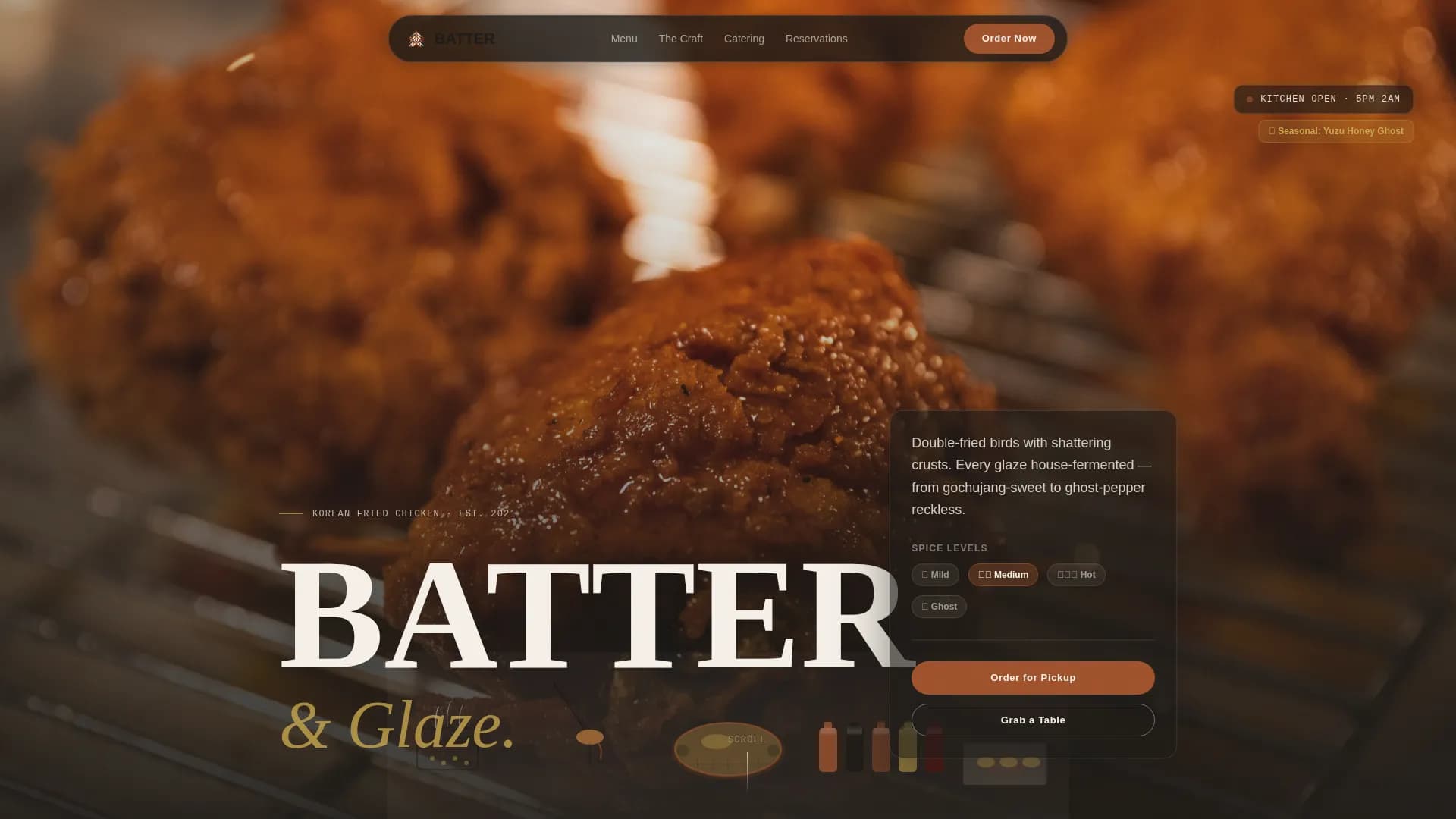 Crisp — Korean Fried Chicken Landing Page Template