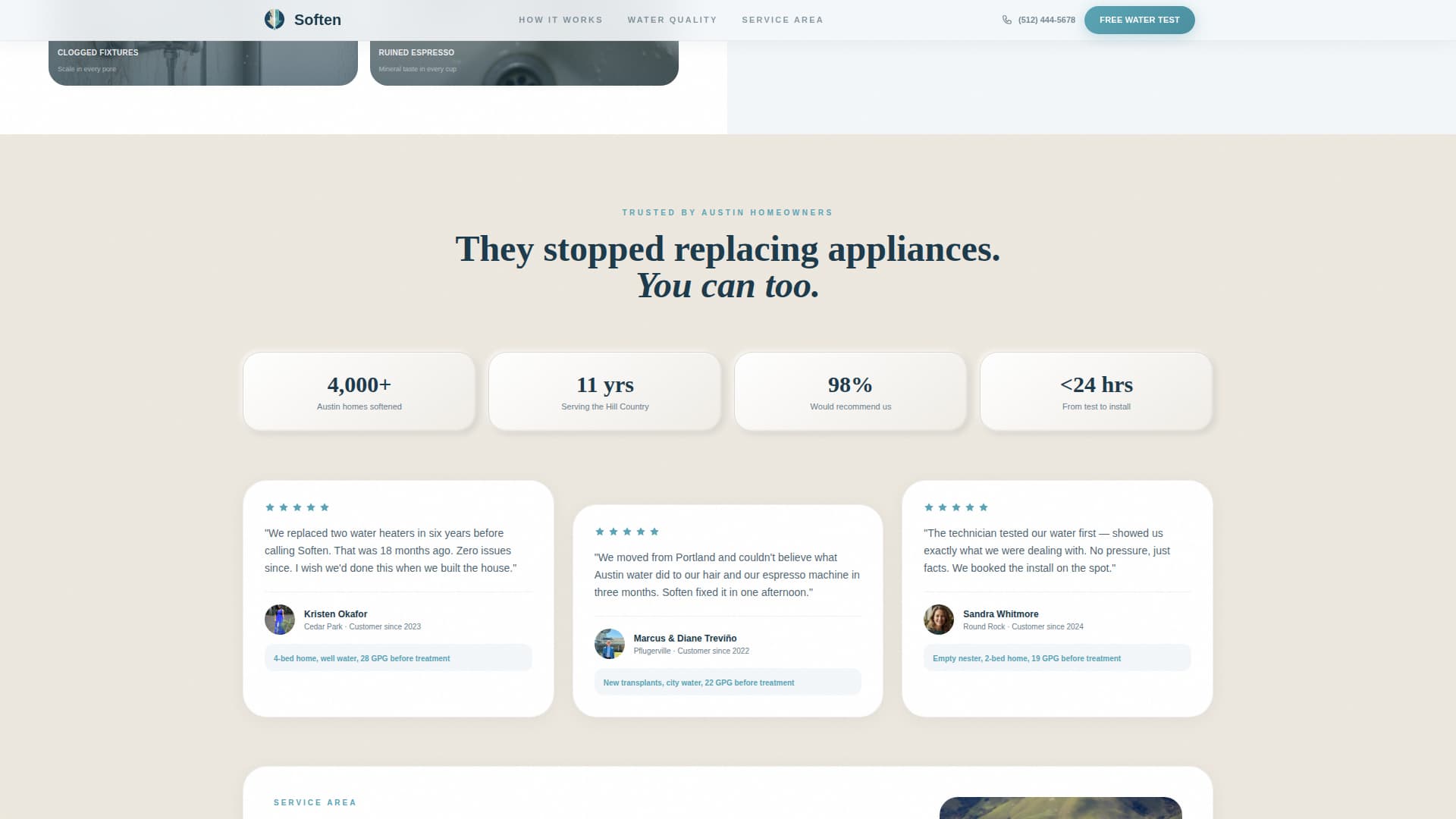 Soften - Trusted Watersoftener Landing Page Template
